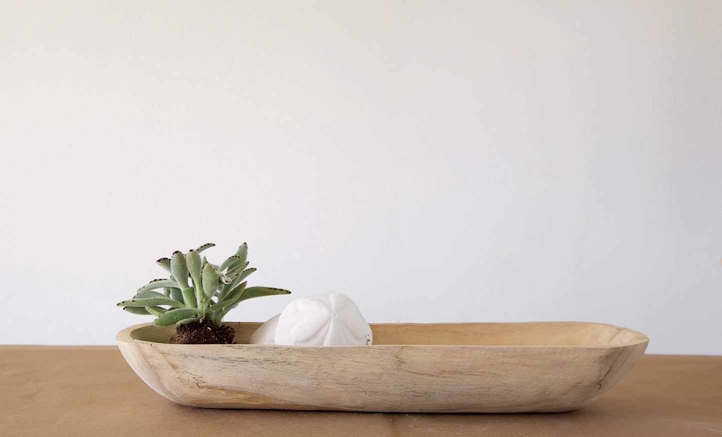 Creative Co-Op Paulownia Wood Oval Bowl