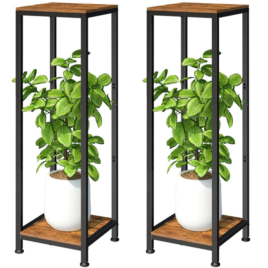 Lilybud--lily 2-Pack Plant Stand Indoor, 41'' Extra Tall Wood Plant Stands Heavy Duty Pedestal Stand for Indoor Outdoor, Modern Corner Flower Stand for Patio, Living Room, Balcony