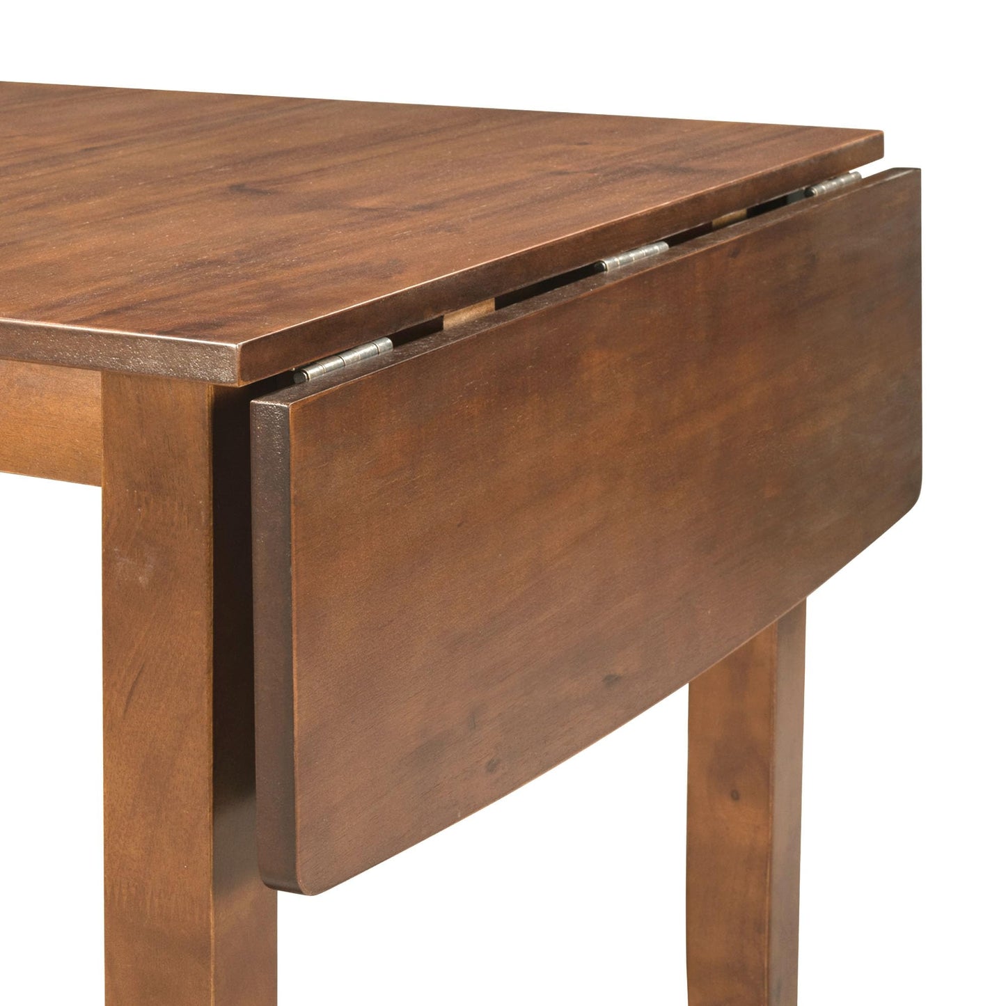 LUMISOL Farmhouse 3-Piece Drop Leaf Dining Table Set with 2 X-Back Chairs, Space-Saving Wood Table and 2 Chairs, Extendable Kitchen Table Set, Walnut