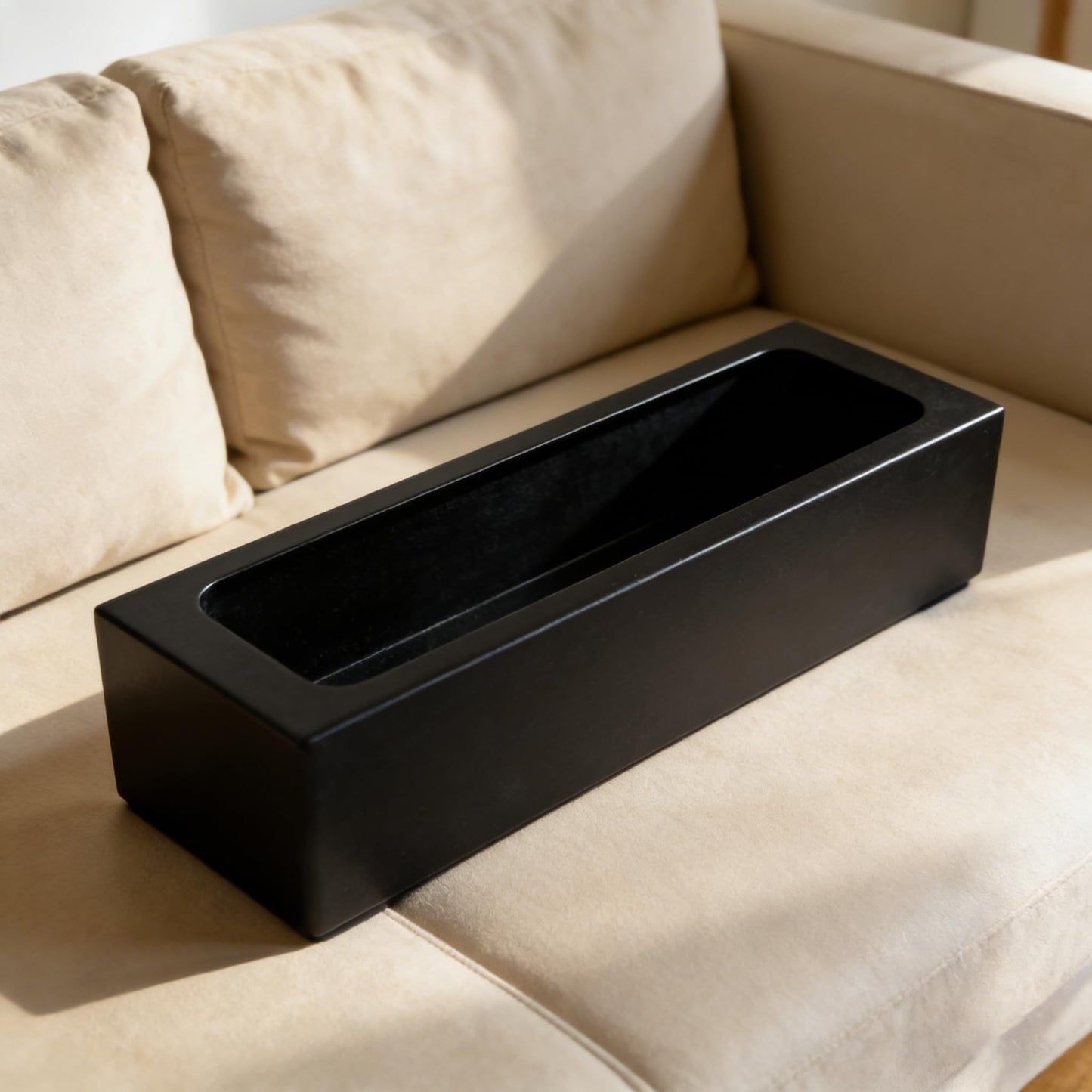 QUHUATU Rectangular Large Planter, Indoor & Outdoor Use, for Plant - No Plants Included, Perfect Housewarming Gift, Inviting Nature Decor for All Living Spaces, Black