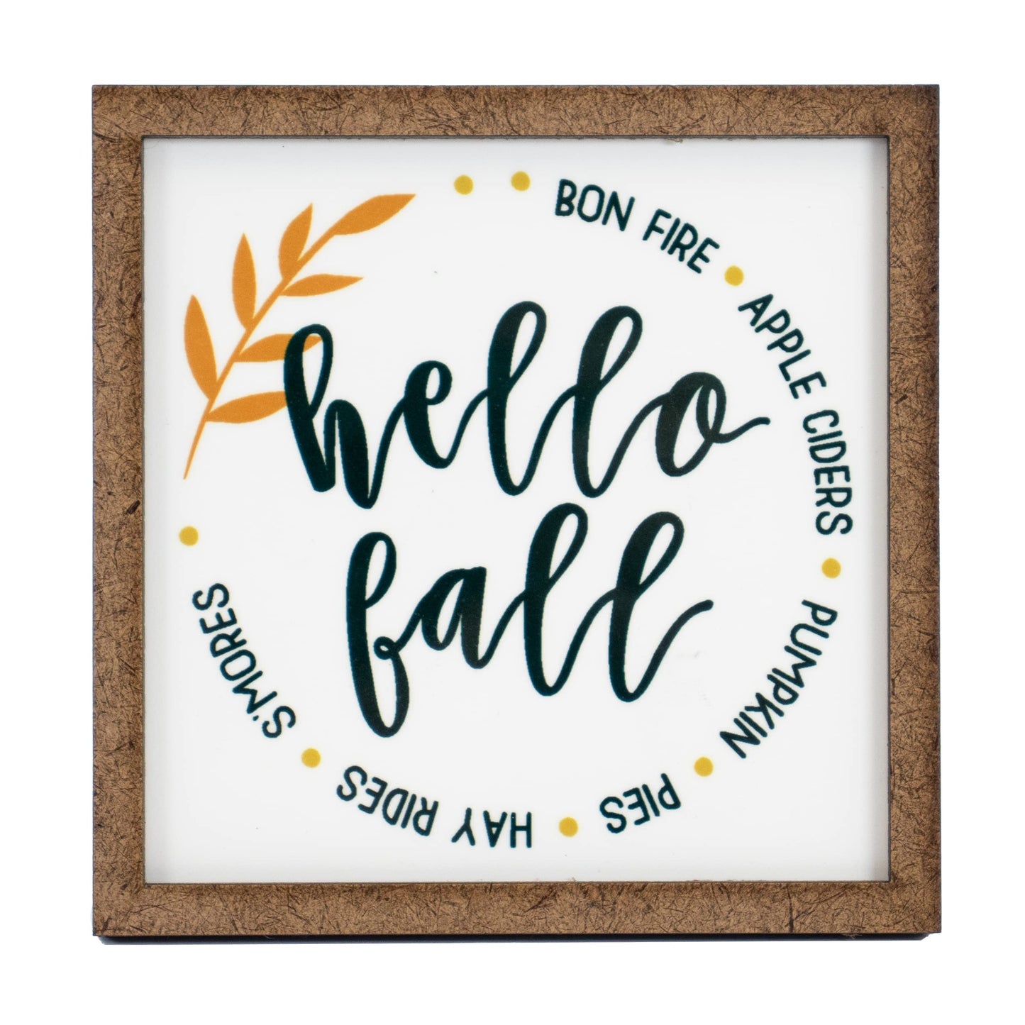 Hello Fall Sign - Tier Tray Sign - Mini Wooden Sign - Fall Sign - Fall Decor - Wood Sign - Shelf Sitter - Home Decor (6" x 6")