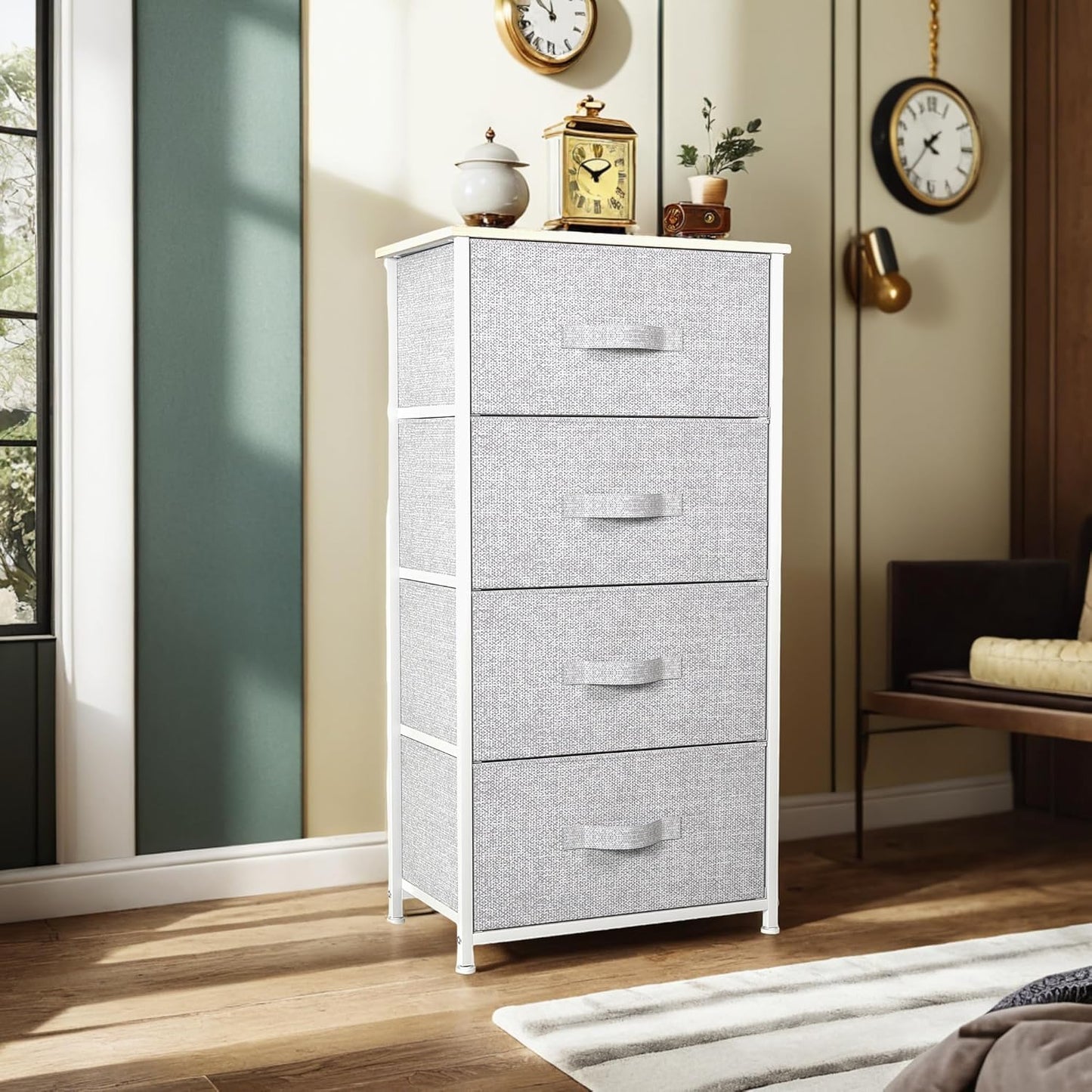 YITAHOME Dresser with 4 Drawers - Fabric Storage Tower, Organizer Unit for Living Room, Hallway, Closets