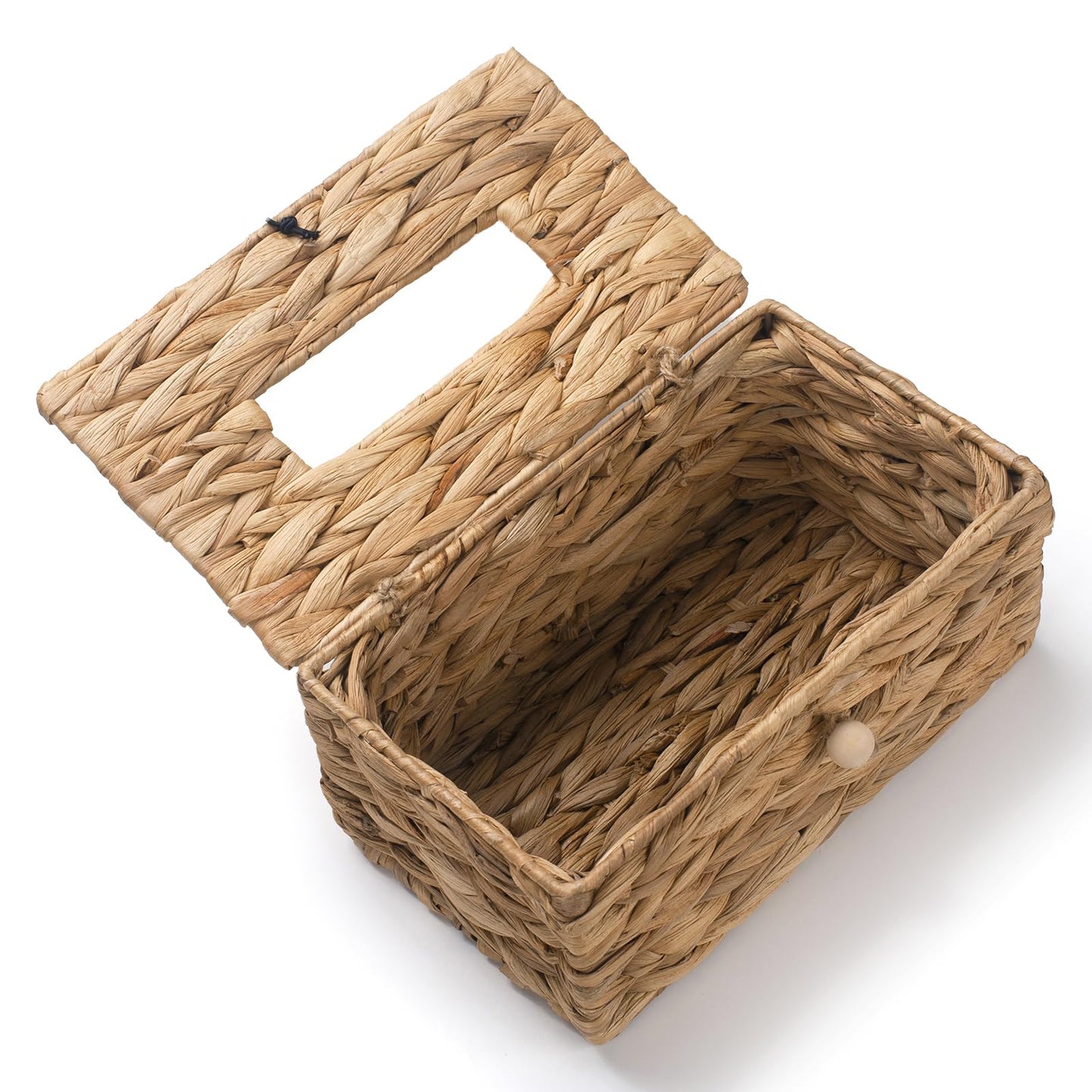 Tissue Box Cover Rectangular, Water Hyacinth Tissue Box Holder, Boho Decorative Woven Facial Tissue Holder for Bathroom, Kitchen, Living Room, Bedroom (Rectangular)