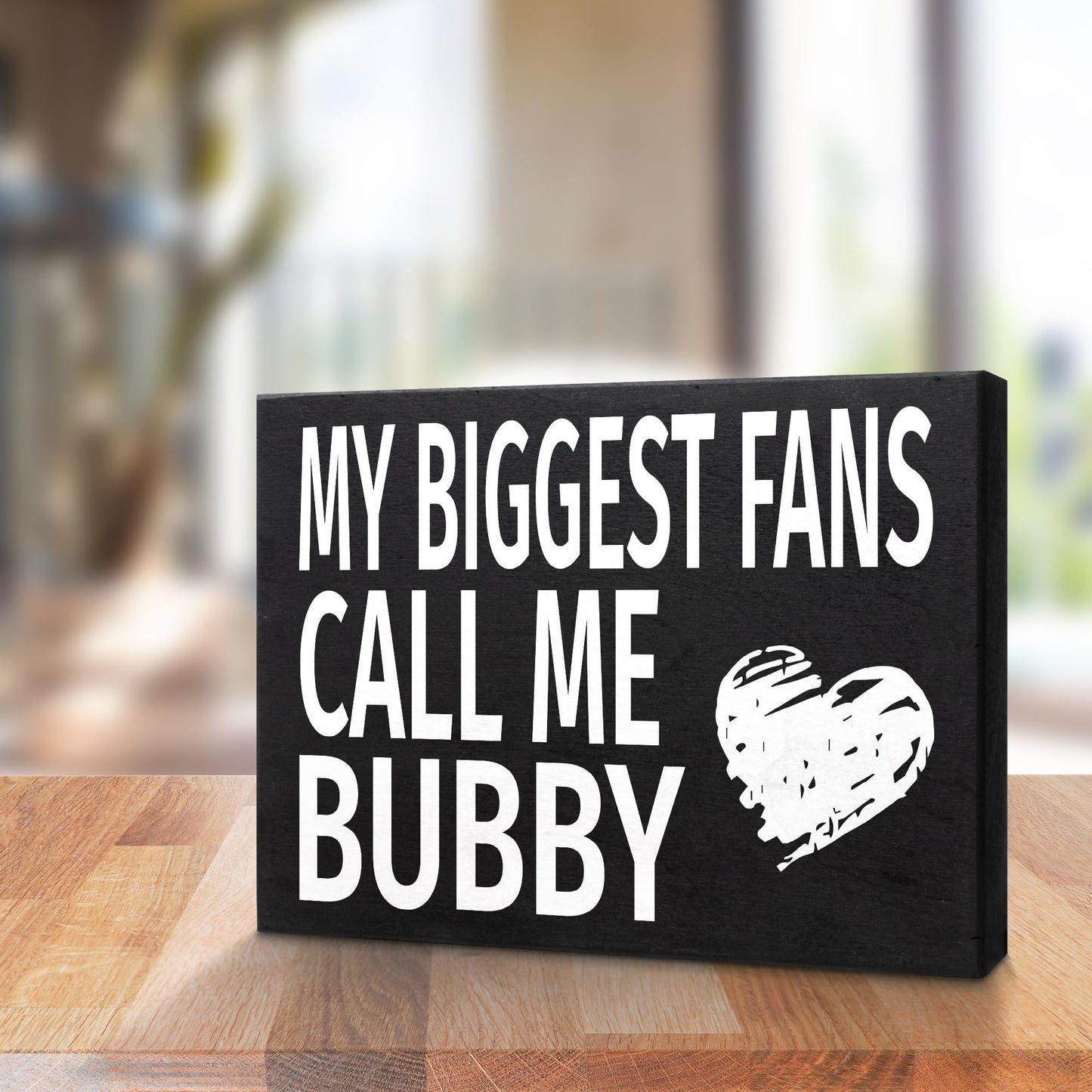 JennyGems Bubby Gifts, My Biggest Fans Call Me Bubby Wooden Sign, Shelf Decor and Wall Hanging, American Made