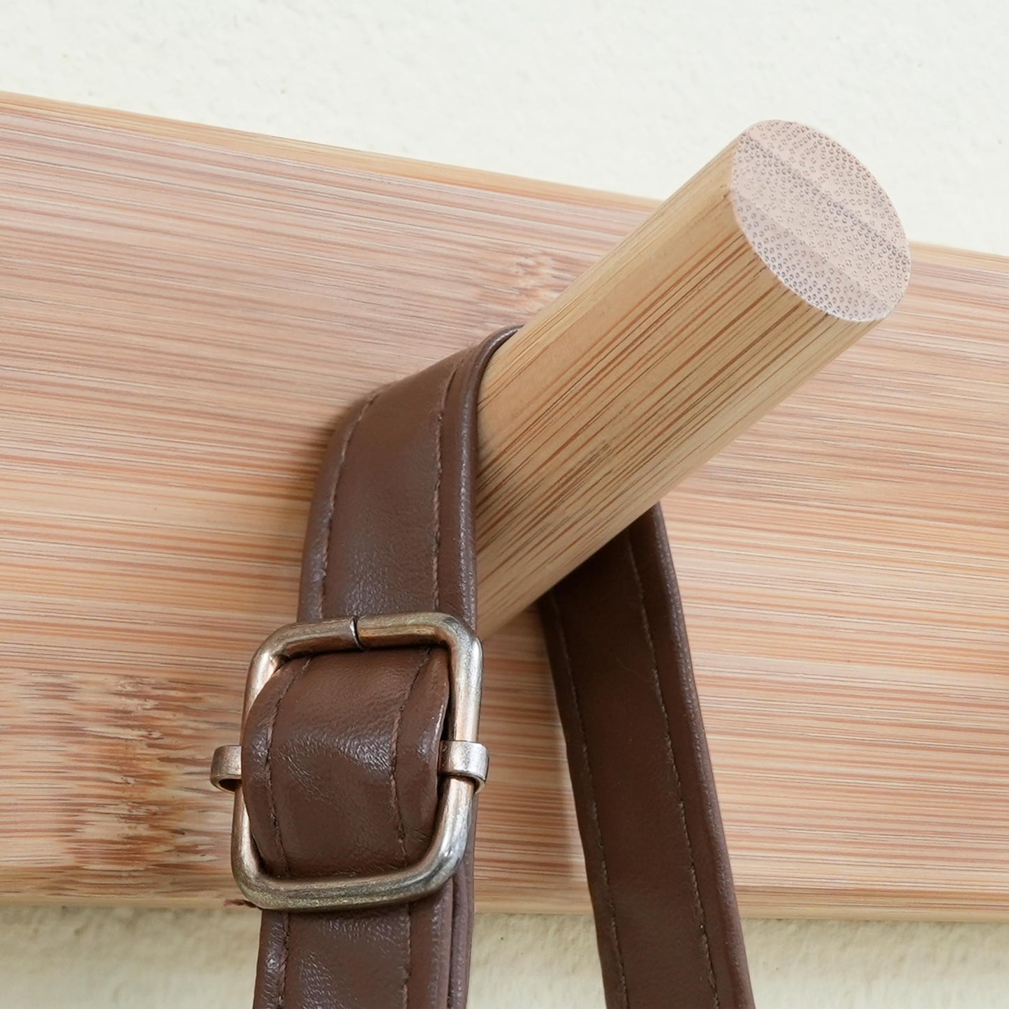 SKOLOO Wood Coat Rack Wall Mounted,10 Peg Long Bamboo Hook for Hanging Backpack Coat Towel Hat,16'' Hole to Hole,Pack of 2,Natural