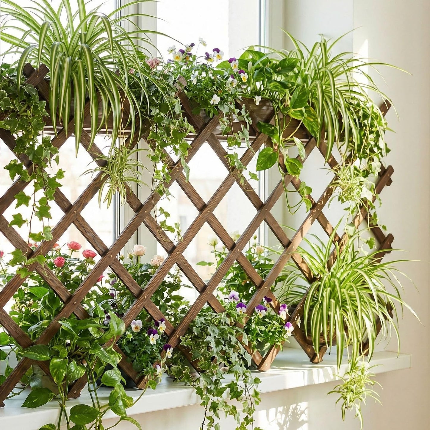 Expandable Garden Trellis, Trellis for Climbing Plants Outdoor, Wooden Lattice Fence Wall Panel Lattice Panels for Outside, for Climbing Plants Vine Ivy Rose Clematis (37" x 90", 1PC)