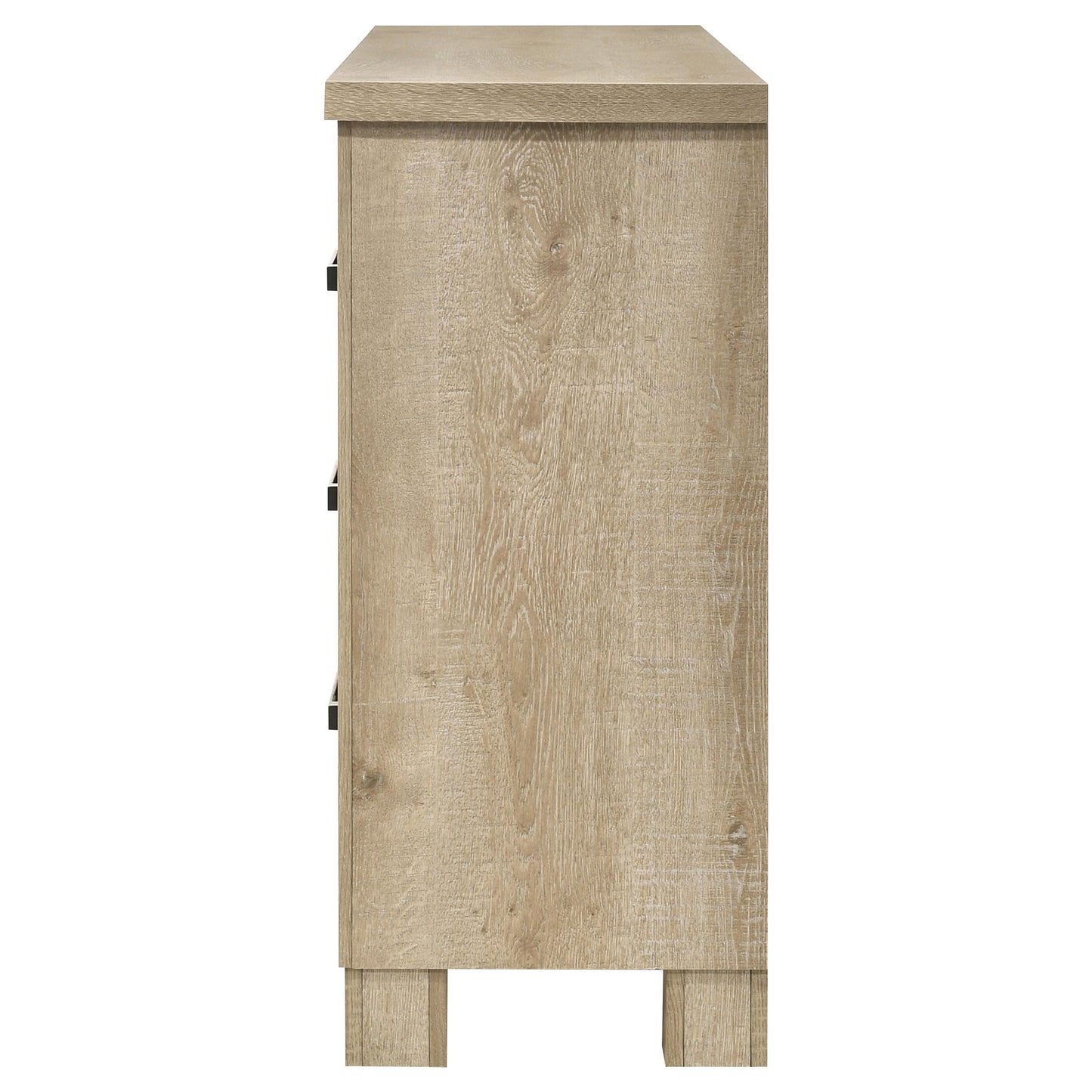 Coaster Home Furnishings - Oakglen - Engineered Wood - 6-Drawer Dresser with Rustic Style, Dark Bronze Handles, Rectangular Shape - Bedroom - Weathered Oak - 225103
