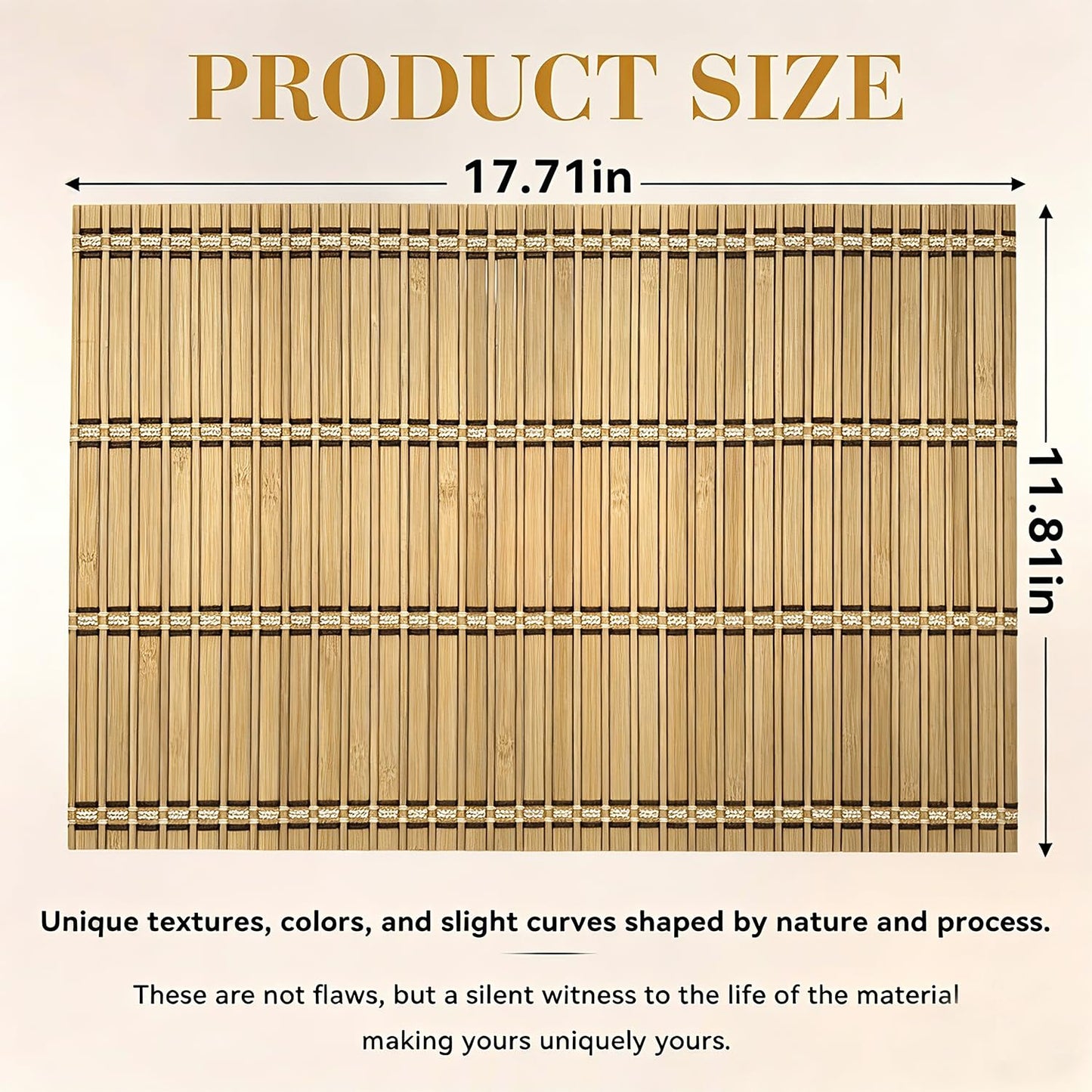 ChiUGua Bamboo Placemats, Heat-Resistant Table Mats, Set of 4, Brown