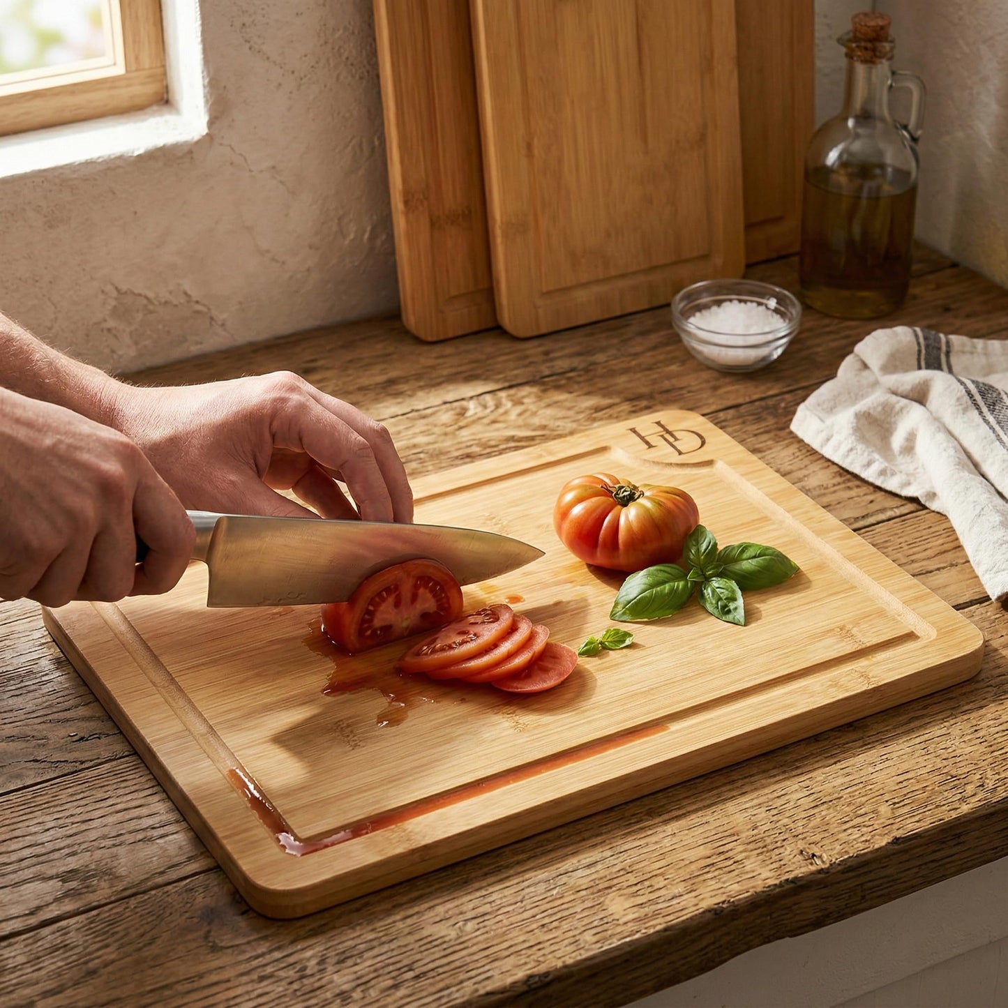 3 Piece Bamboo Cutting Board Set, Cutting Boards For Kitchen, Hampton Distribution