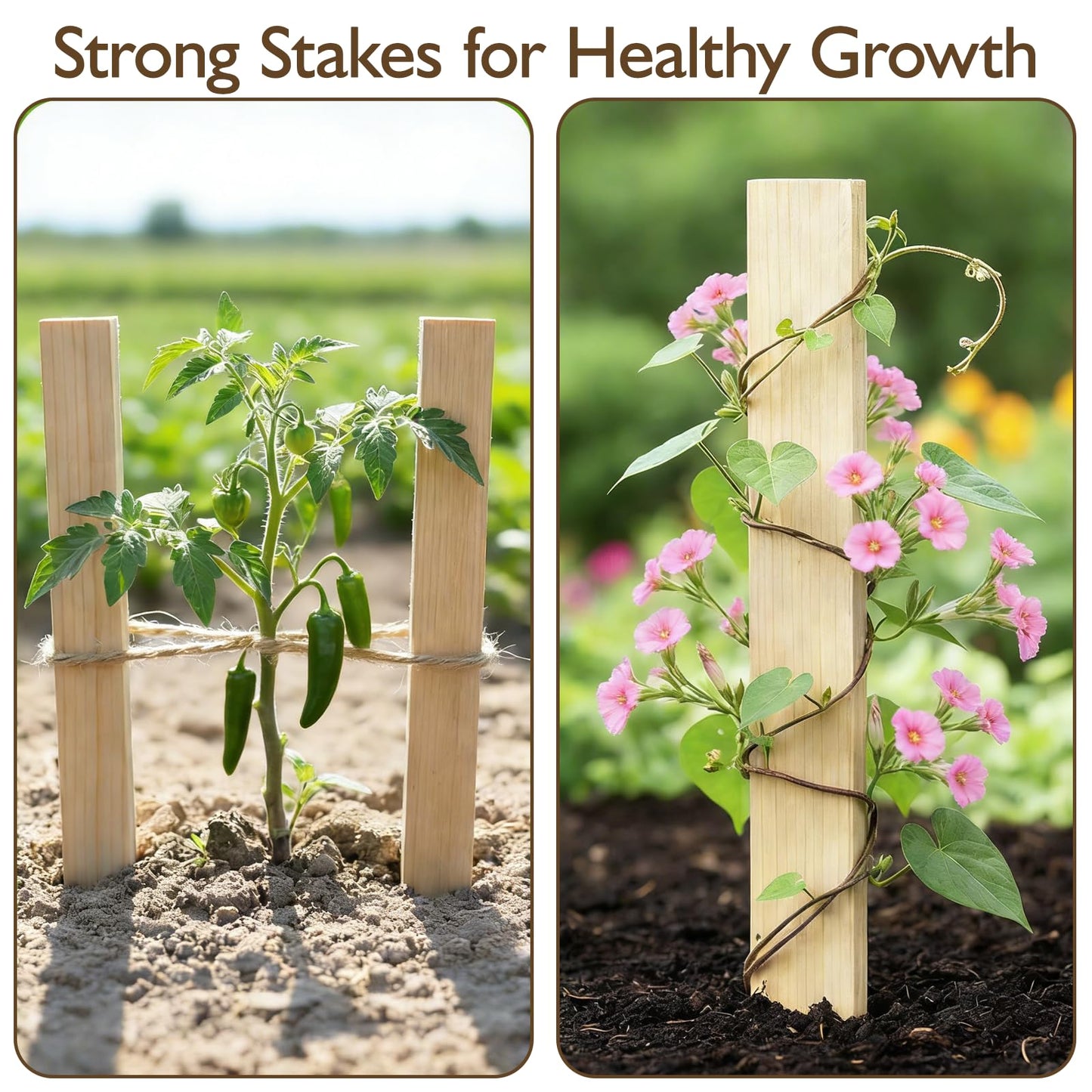 25 Pcs Wood Stakes 12 Inch Wooden Garden Stakes, Grade & Survey Stakes Sign Posts for Plant Support, Silt Fence, Yard Marking, Farm Boundaries, and Baselines