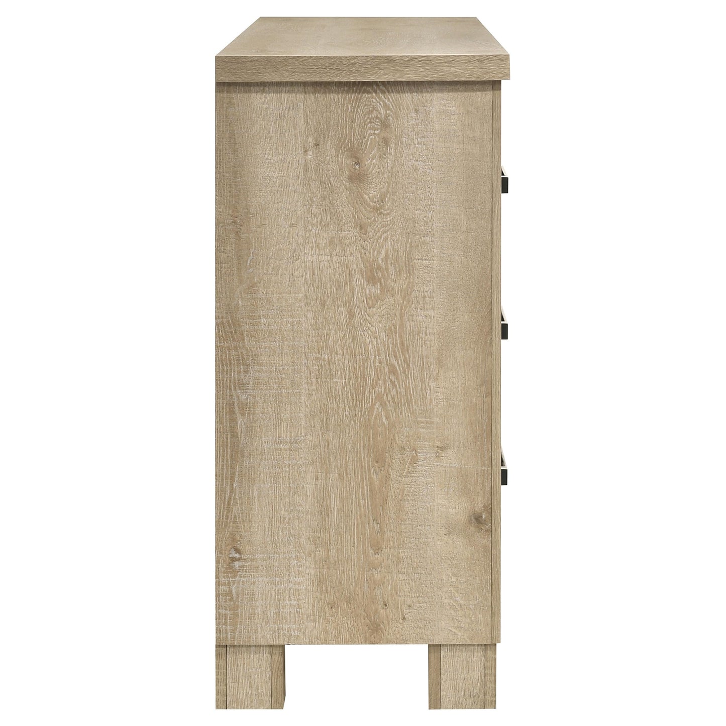 Coaster Home Furnishings - Oakglen - Engineered Wood - 6-Drawer Dresser with Rustic Style, Dark Bronze Handles, Rectangular Shape - Bedroom - Weathered Oak - 225103