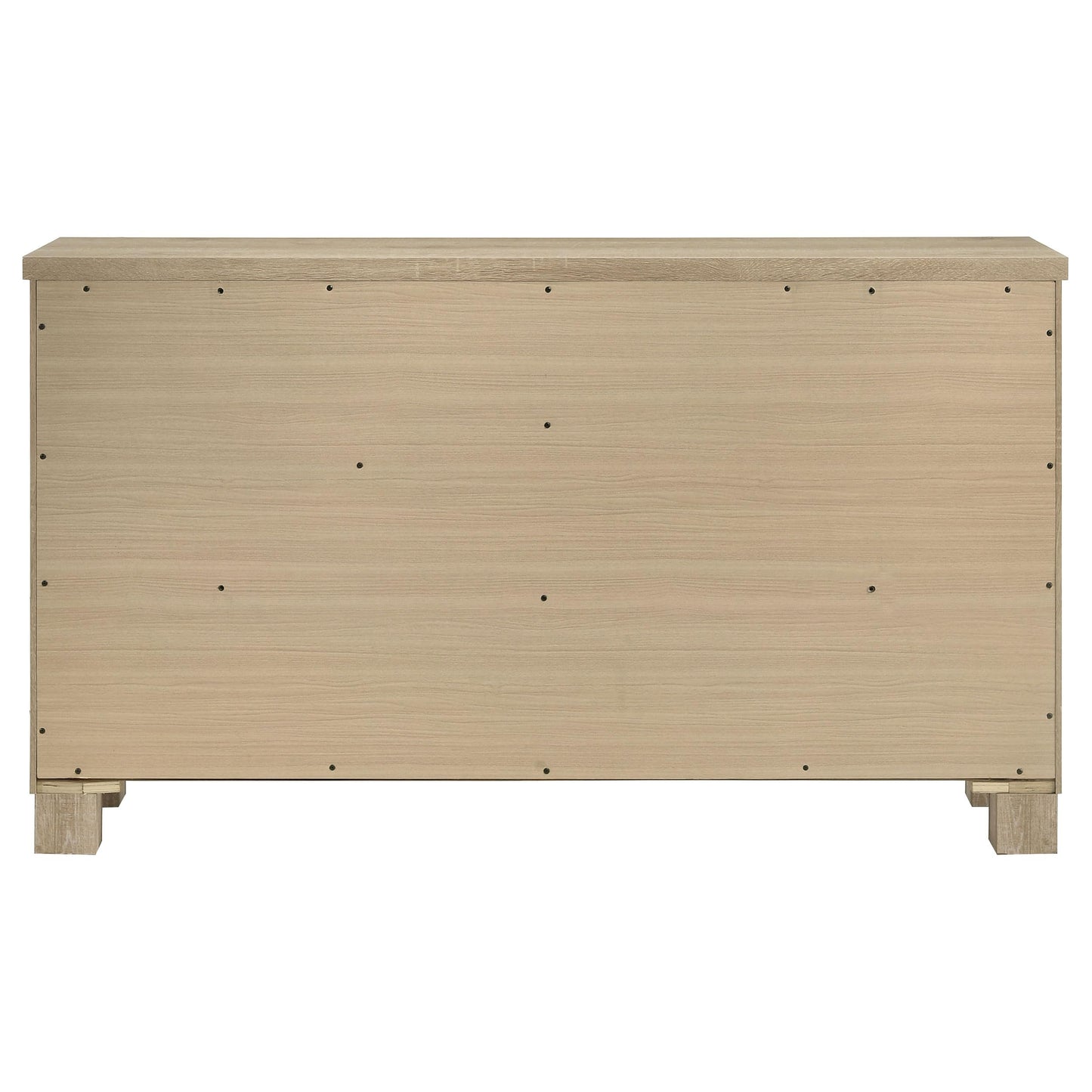 Coaster Home Furnishings - Oakglen - Engineered Wood - 6-Drawer Dresser with Rustic Style, Dark Bronze Handles, Rectangular Shape - Bedroom - Weathered Oak - 225103