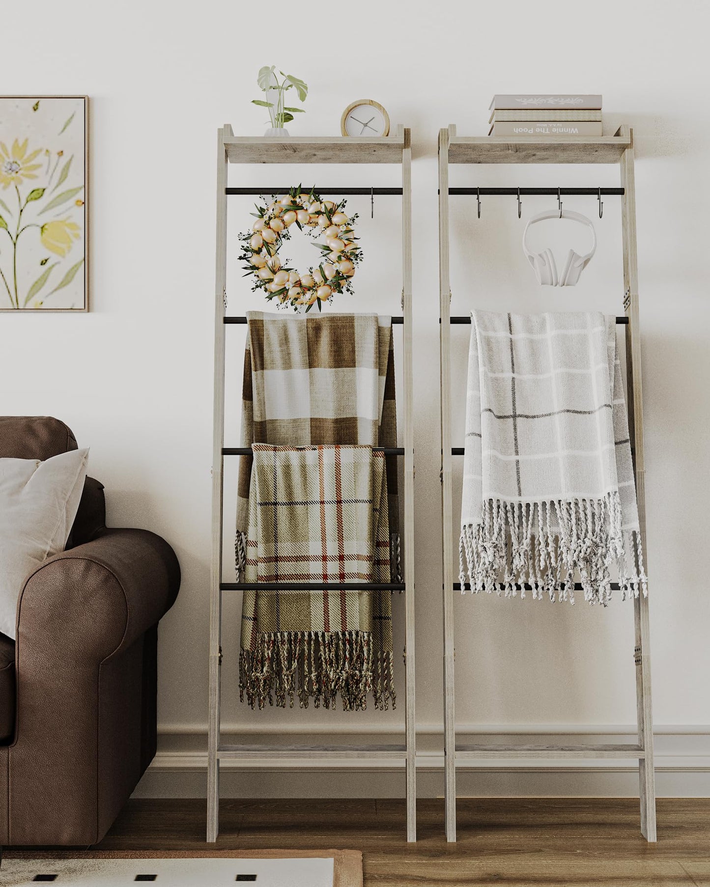 Hzuaneri Blanket Ladder Shelf for Living Room BR02105B BR35805B