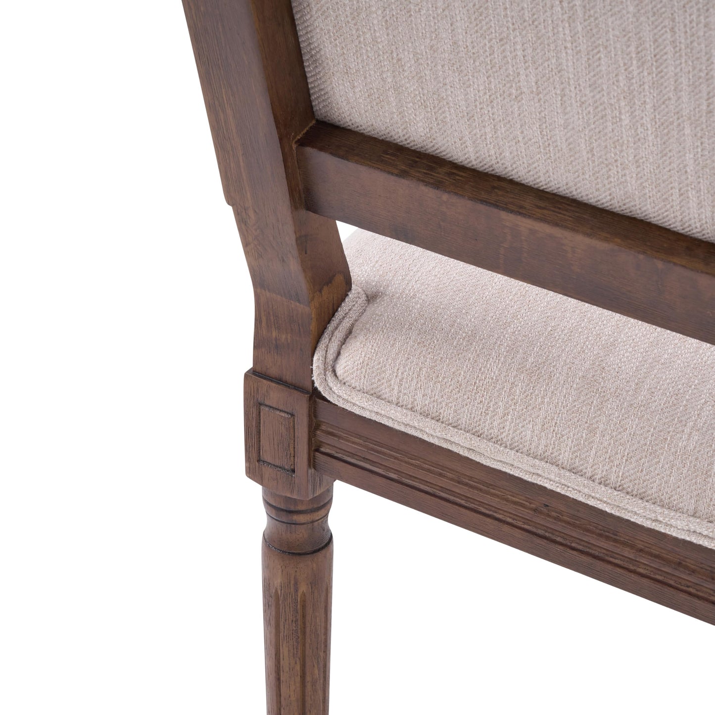 Christopher Knight Home Regina French Country Dining Chairs Set of 2, Wooden Dining Room Chair, High Back Kitchen Side Chair, Fabric Upholstered Armless Extra Seat, Beige+Walnut