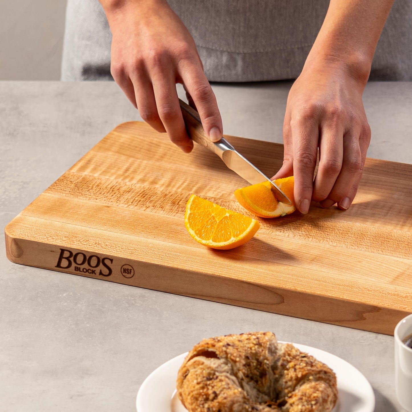 John Boos Chop-N-Slice Series Rectangular Maple Cutting Board, 16" x 10" x 1", 4.5 lb – Reversible Edge-Grain Butcher Block, Made in the USA