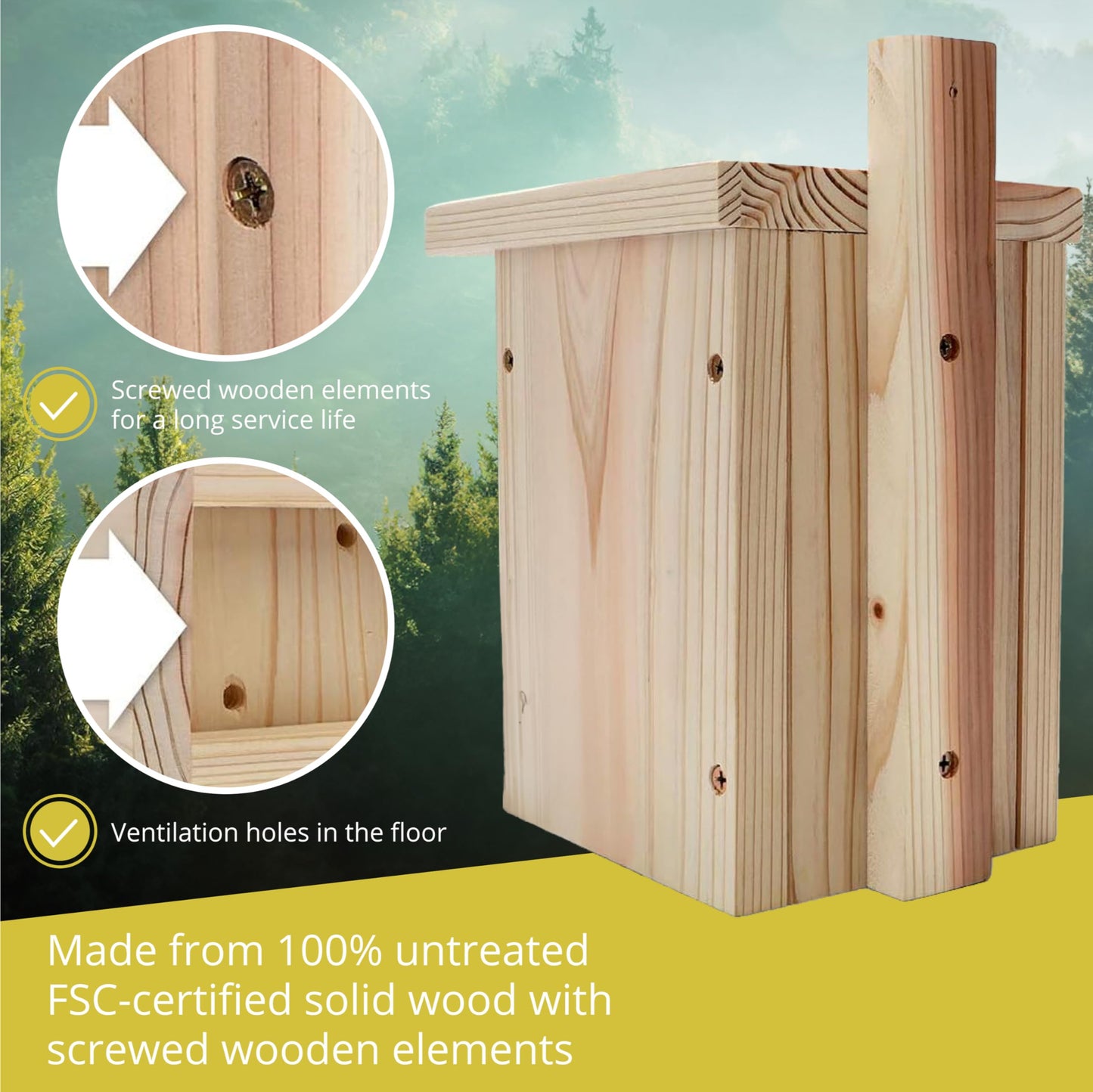 Wildlife Heart I Bird Nestheline Deals Made of Solid Wood - Screwed, Nesting Boxes for Birds, Nesting Box red throats, Bird House Incubator for Birds, birded Box Weatherproof