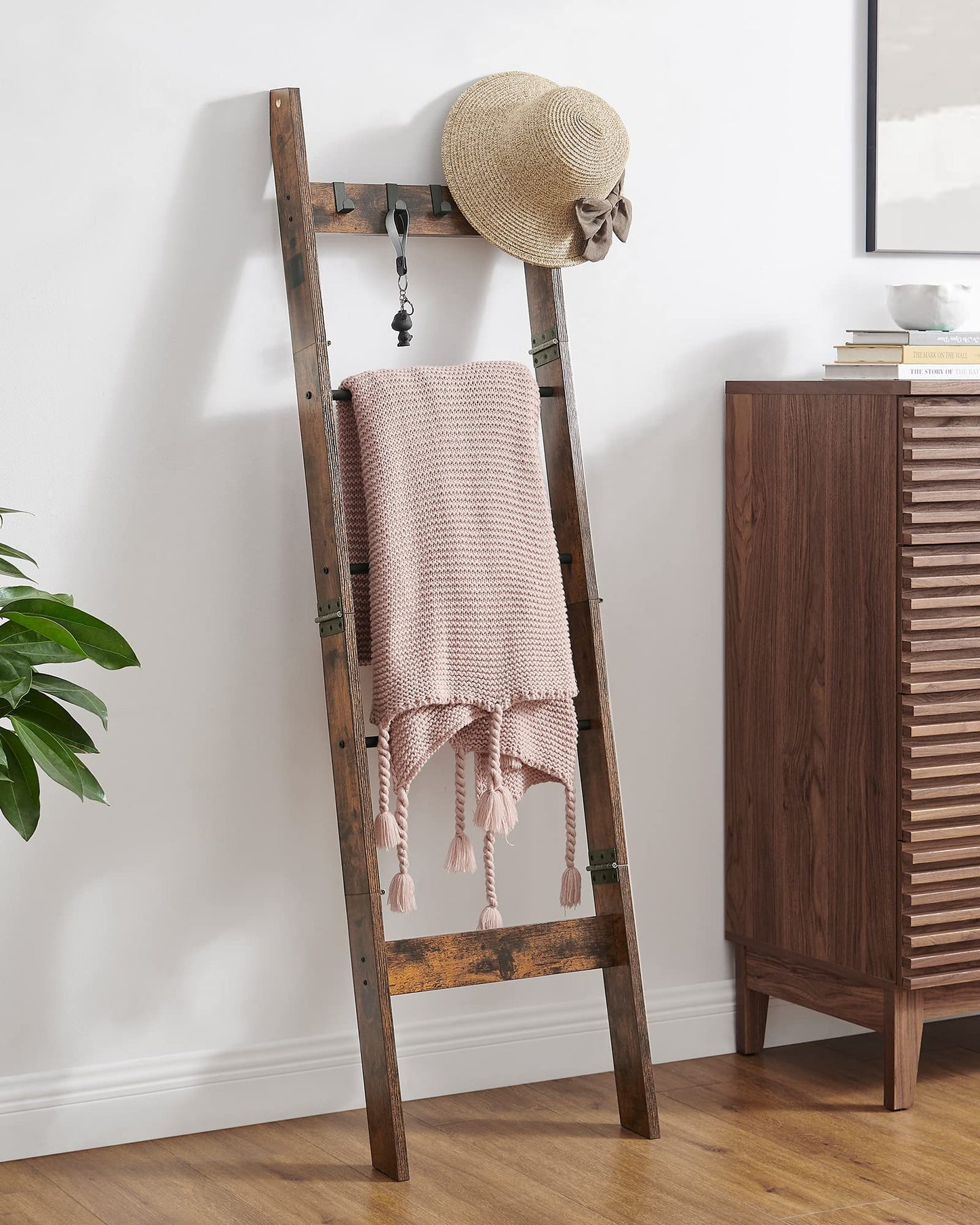 Hzuaneri Blanket Ladder and Ladder Shelf