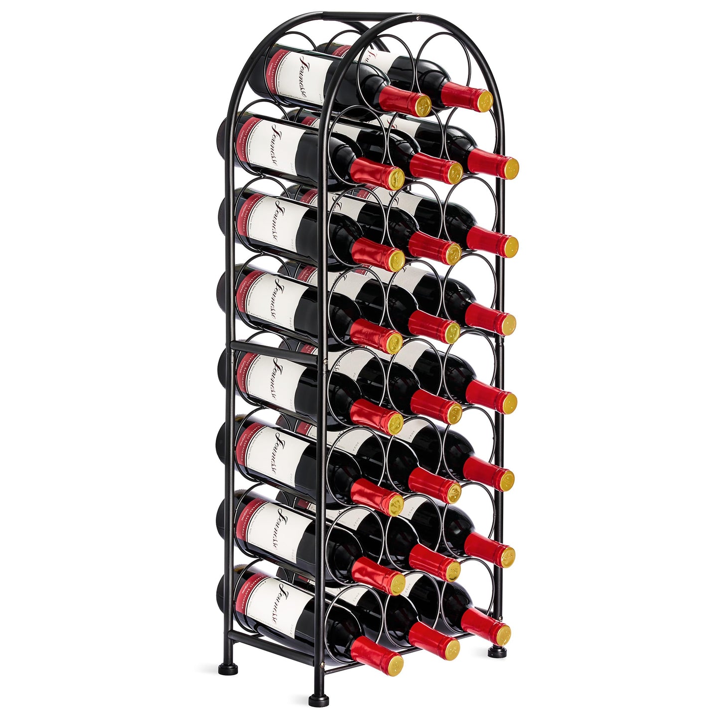 Sorbus Freestanding Wine Rack - Elegant and Unique Bordeaux Chateau Style Floor Wine Stand for 23 Wine Bottle Storage, Champagne, Metal Wine Bottle Holder Stands for Kitchen, Home Bar, Mini Wine Bar