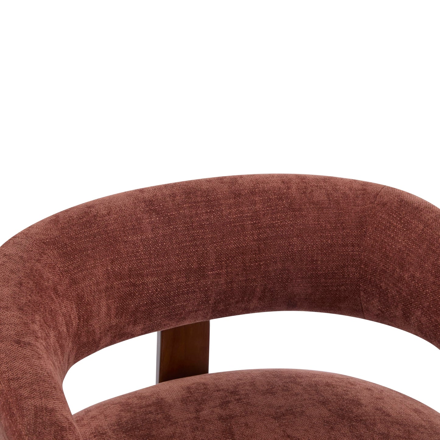 Christopher Knight Home Kled Upholstered Lounge Chair Indoor with Wooden Frame, Modern Accent Chair for Living Room, Comfy Reading Armchair with 3 Legs Design, Thick Cushions, Coral + Walnut