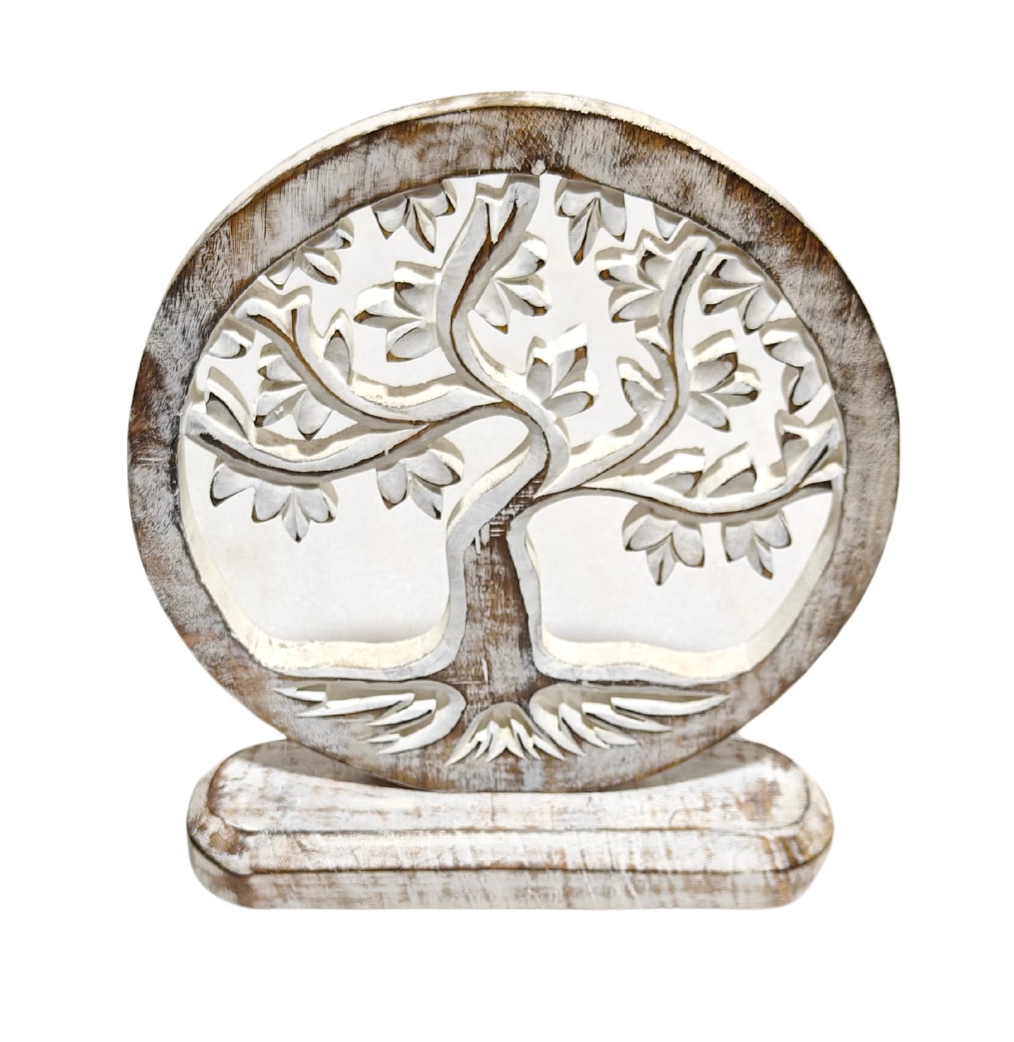 VANIYA CRAFTS® Wooden Carved Handmade Engraved Table Decor Tree of Life Table Sculpture Home Decor Statue for Living Room, Bedroom, Office Desktop, Cabinets