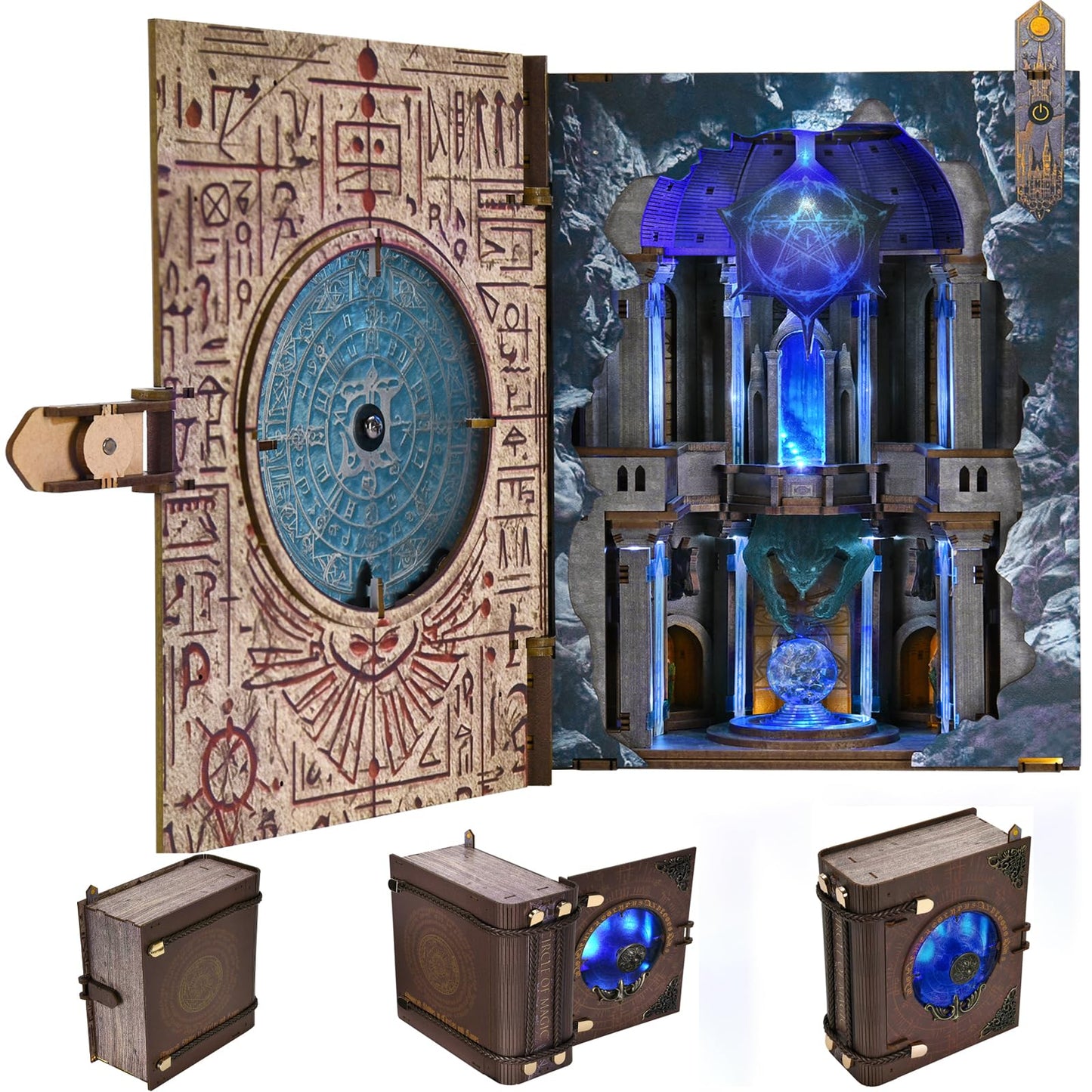 MiniCity DIY Book Nook Kits for Adults, Miniature Dollhouse Booknook Kit, 3D Wooden Puzzle Creative Decorative Bookends Bookshelf Diorama Insert Crafts Hobbies Gifts (Circle of Magic)