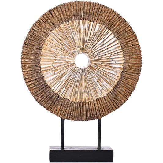 XMGZQ Wood Color Minimalist Round Statue Above Cabinet Decor Kitchen,Modern Decorative Sculpture Home Decorations for Living Room Coffee Table,Shelf Decor Items,Center Pieces Decoration