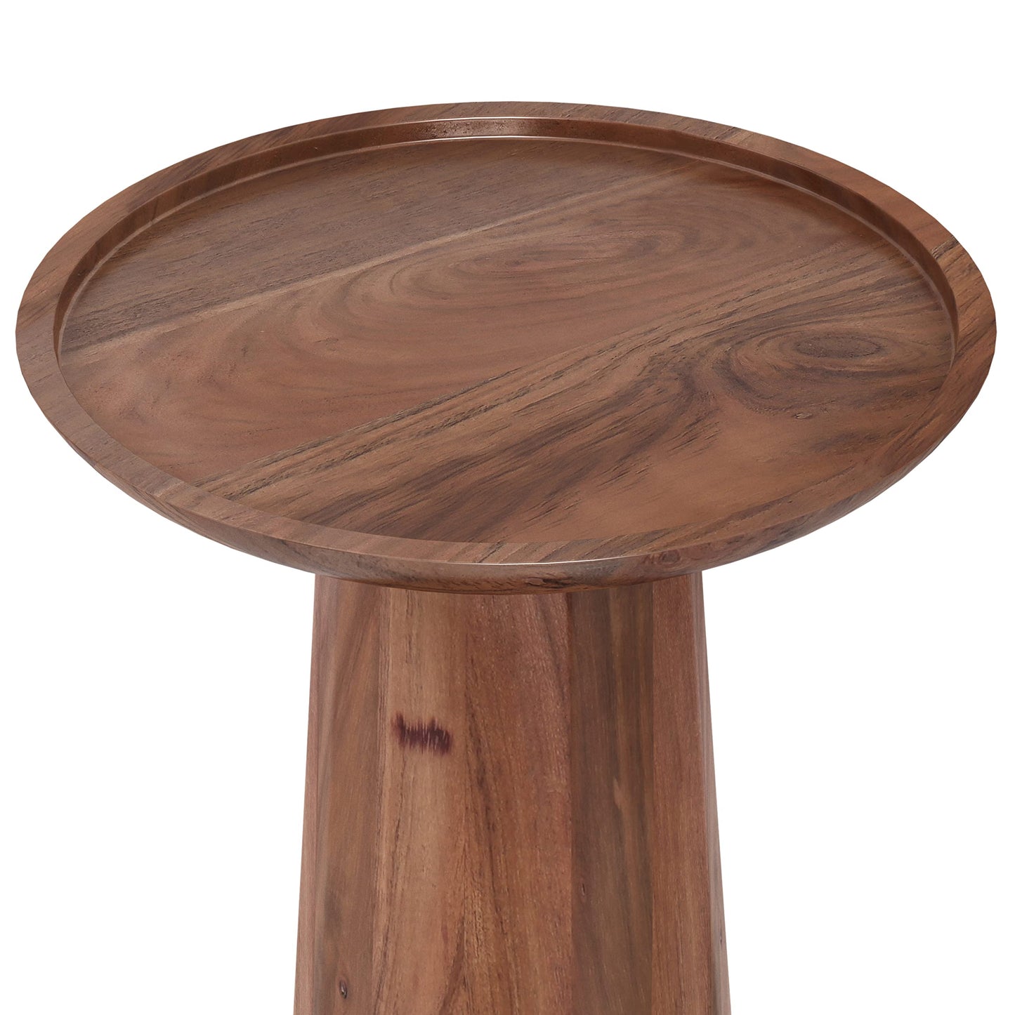 SIMPLIHOME Dayton End Table - 13 inch Wide Solid Acacia Wood Round Accent Table in Light Cognac, Handcrafted Contemporary Nightstand or Lamp Stand for Living Room with Textured Finish, Assembled