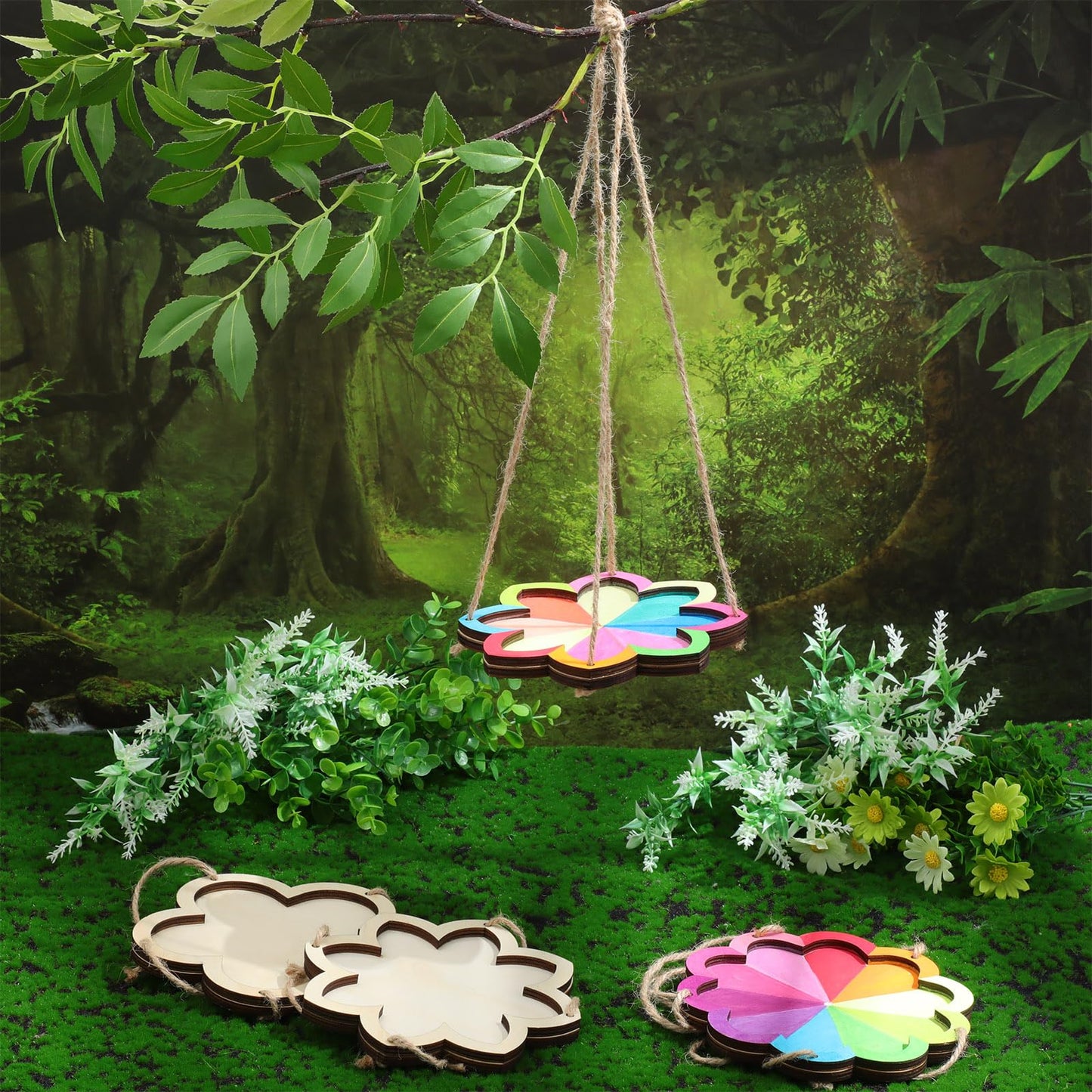 DoubleFill 48 Pcs Bird Feeder Craft Kits for Kids Ages 3-8 Make Your Own Bird Feeders DIY to Paint Craft for Spring Garden Outdoor Decoration Summer Activities Project