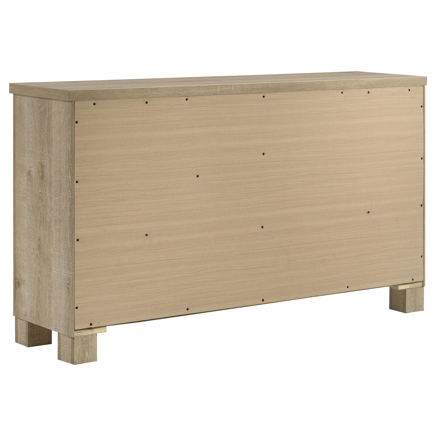 Coaster Home Furnishings - Oakglen - Engineered Wood - 6-Drawer Dresser with Rustic Style, Dark Bronze Handles, Rectangular Shape - Bedroom - Weathered Oak - 225103