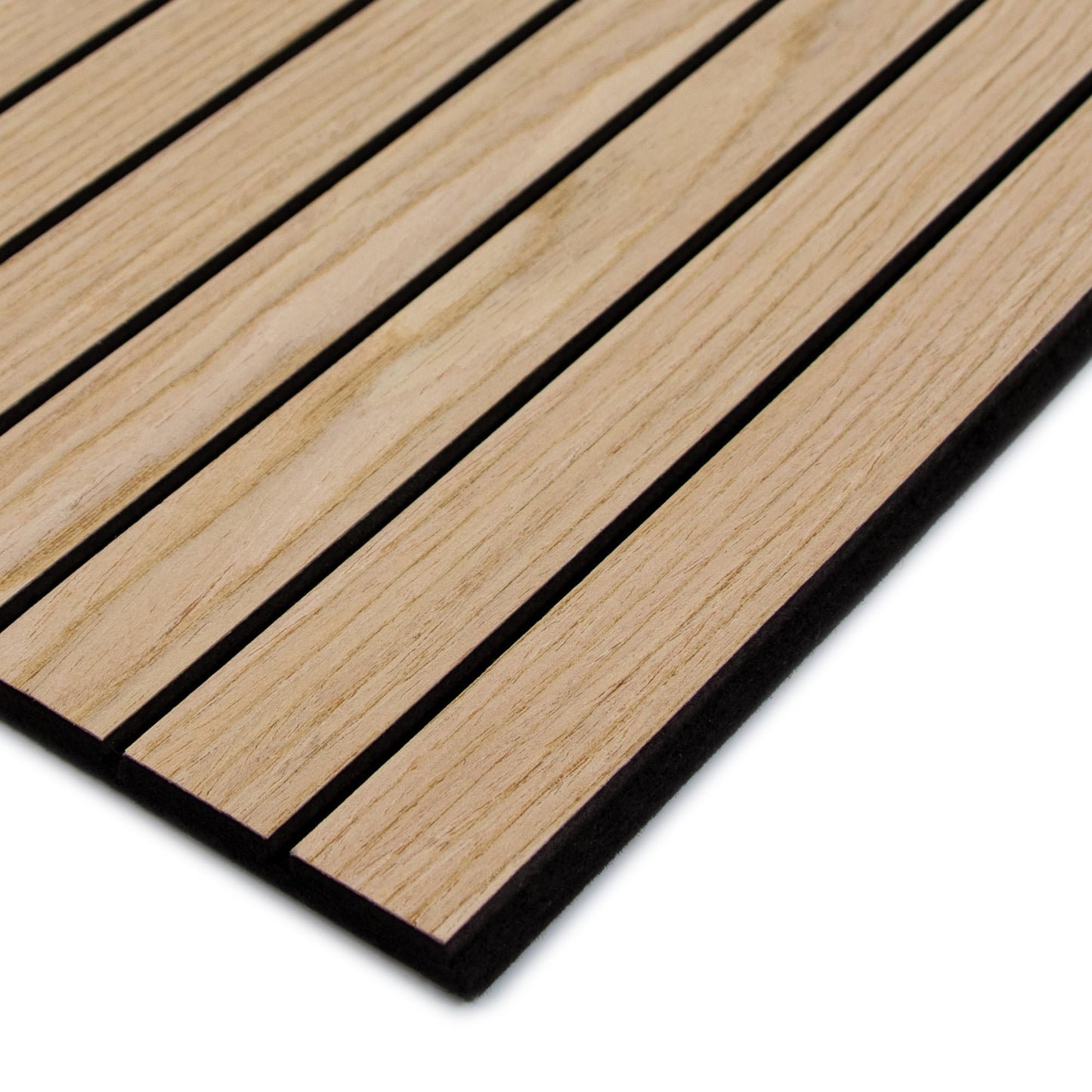 INNO STICKERS 4-Piece Wood Slat Wall Panel for Interior Wall Decor Noise Cancelling 47.2" x 23.6" Peel and Stick Acoustic Decorative 3D Sound Absorbing Wall Paneling, Natural Oak