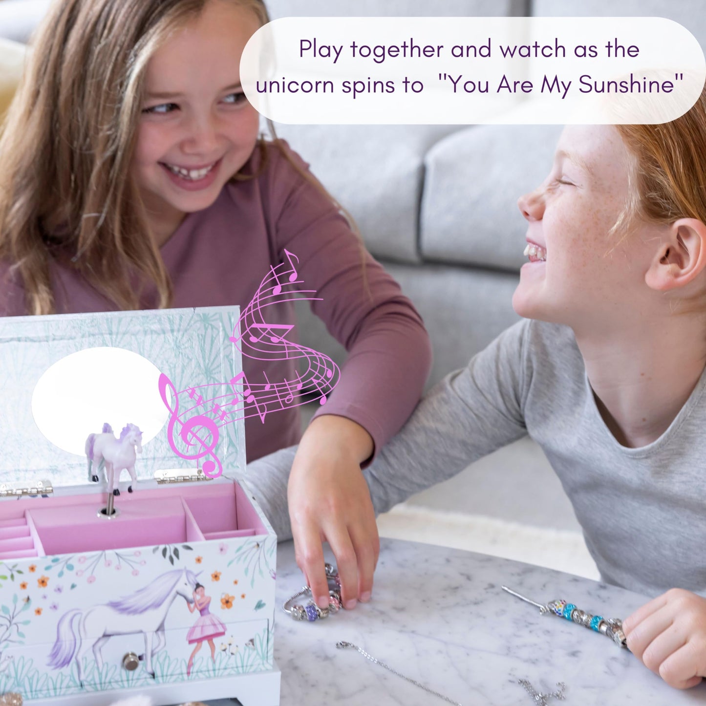 ABI + OLIE Ballerina Unicorn Kids Jewelry Box for Girls & Little Girls Jewelry Box Organizer - A unicorn music box gift