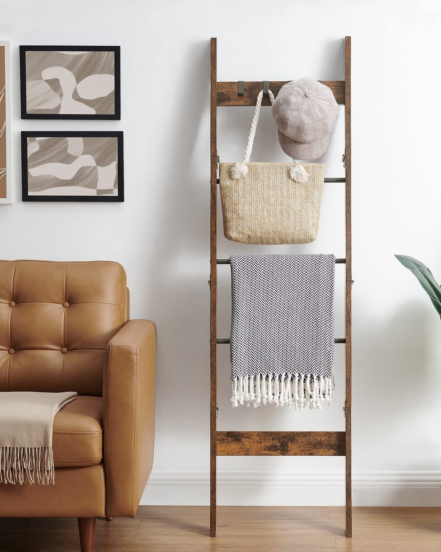Hzuaneri Blanket Ladder and Ladder Shelf