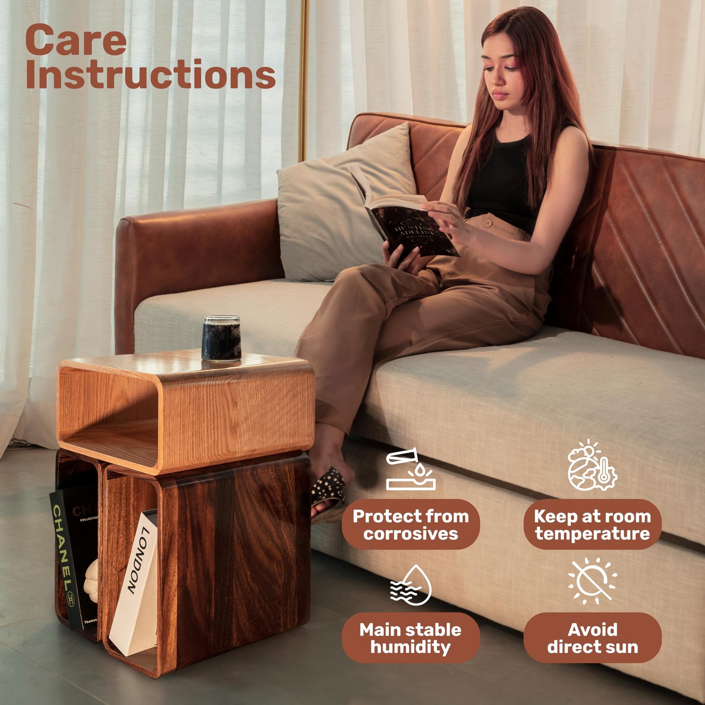Contempa Wooden Cube Storage Book Shelf Organizer, Bookcase for Bedroom, Livingroom, Dormroom, Home Office, Studyroom, Home Decor and Contemporary Spaces (Walnut | Pack of 1)