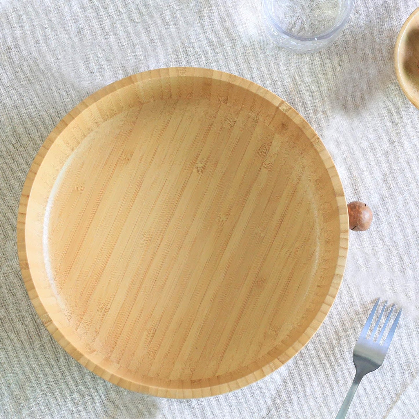 ZTHapwa Large Fruit Bowl for Kitchen Counter, 10 Inch Bamboo Wooden Straight-Side Serving Bowl for Salad, Vegetables and Fruits, Rustic Decorative Bowls for Dinner Table Centerpiece Decor, 100 Oz
