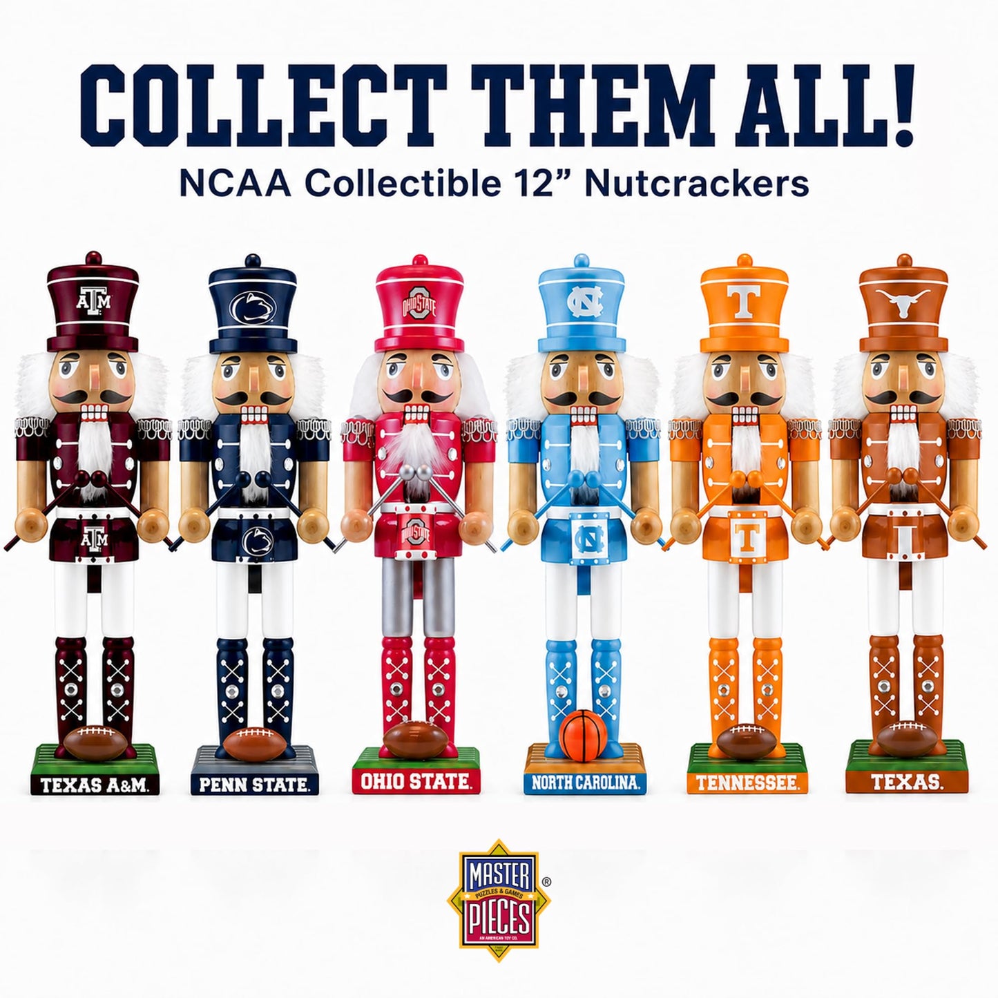 MasterPieces Kansas Jayhawks Nutcracker Figurine - Hand-Crafted Wooden Collectible with Team Colors & Sports Elements