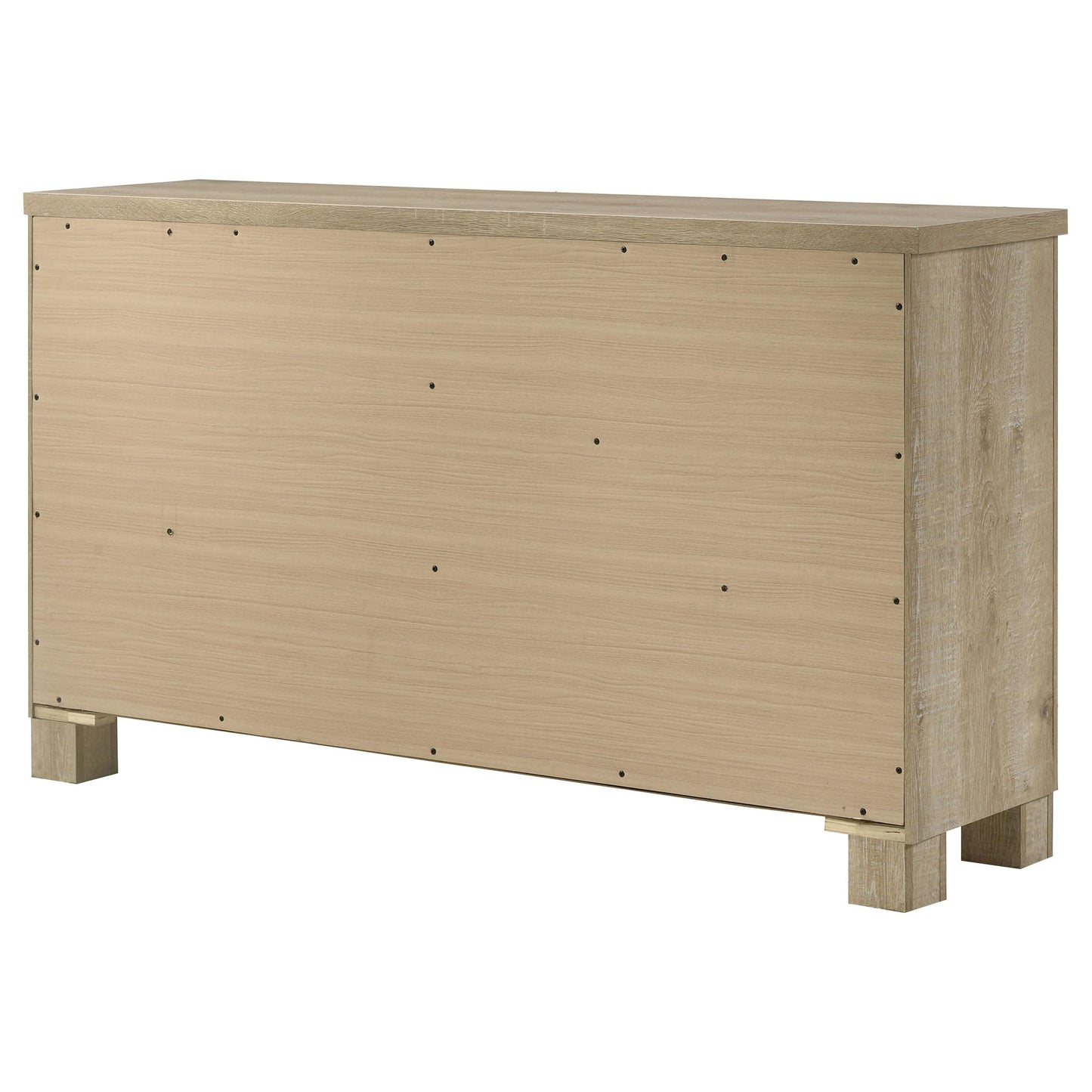 Coaster Home Furnishings - Oakglen - Engineered Wood - 6-Drawer Dresser with Rustic Style, Dark Bronze Handles, Rectangular Shape - Bedroom - Weathered Oak - 225103