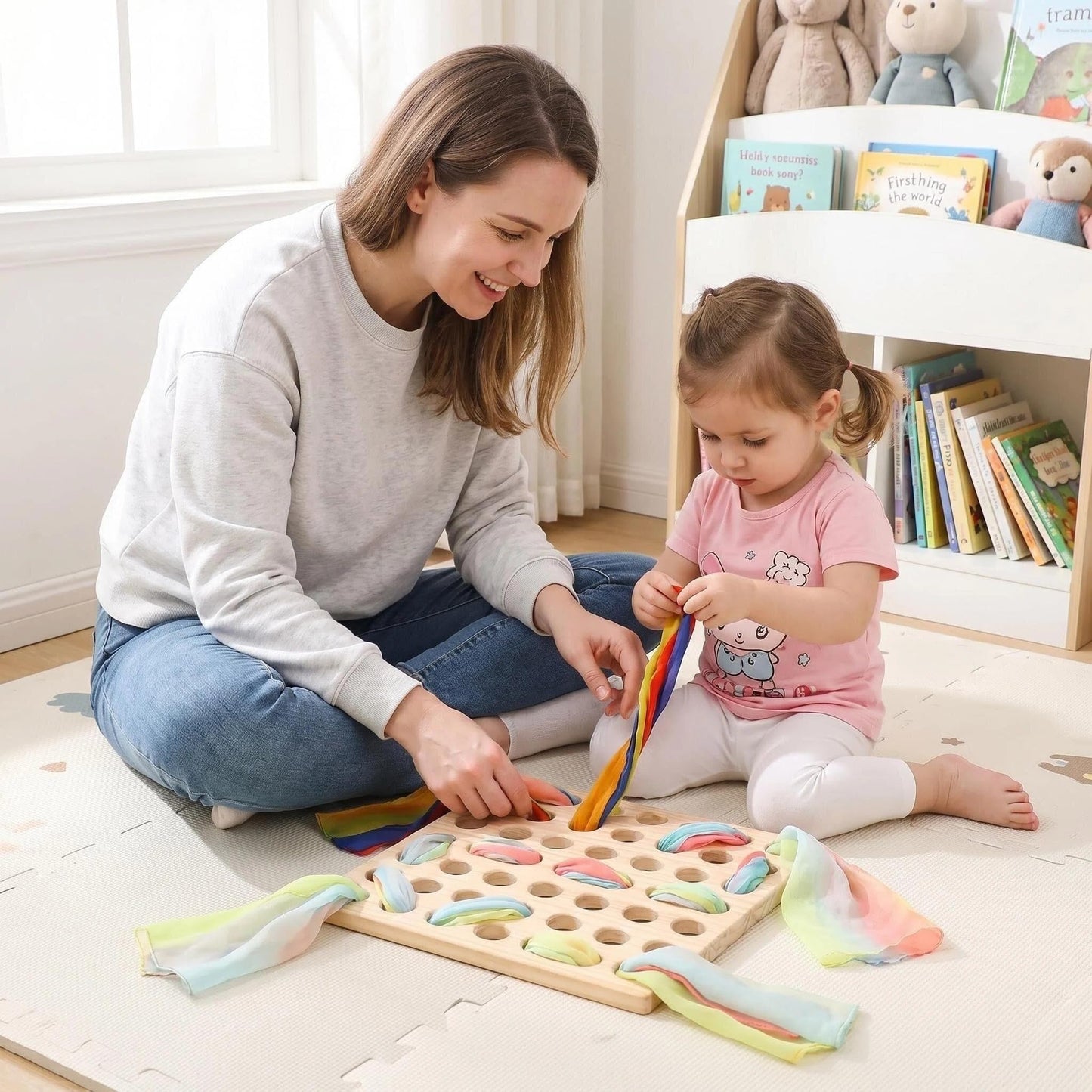 Eray Montessori Wooden Lacing & Weaving Busy Board for Kids Ages 3+, Sensory Educational Toy for Fine Motor Skills, Open‑Ended Play Activity, Birthday Gift for Boys & Girls