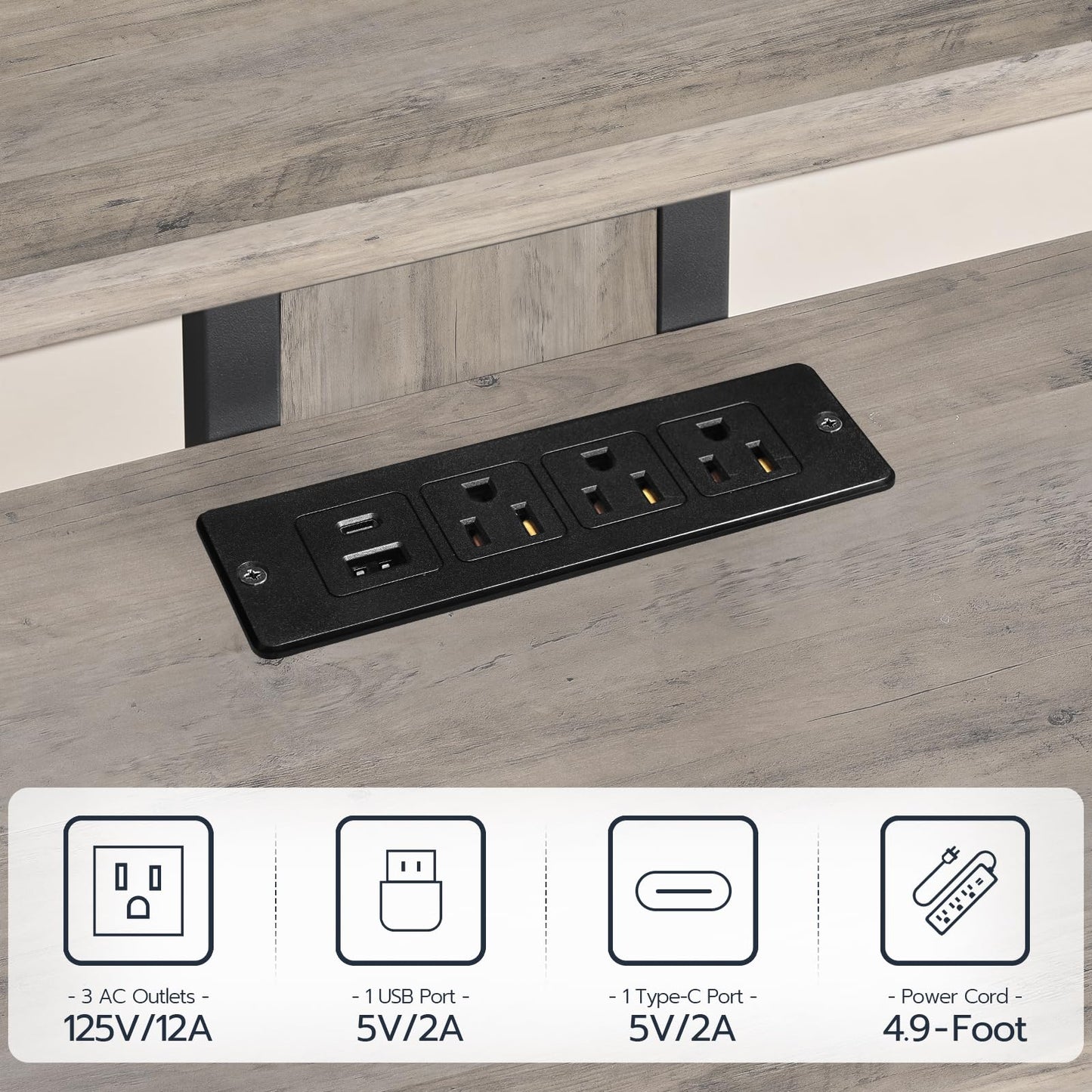 HOOBRO 4-Tier AV Media Stand, Media Console with Charging Station and LED Light, Wooden Stereo Cabinet, Corner TV Stand, Record Player, Entertainment Device Stand, BG38UDCJ01