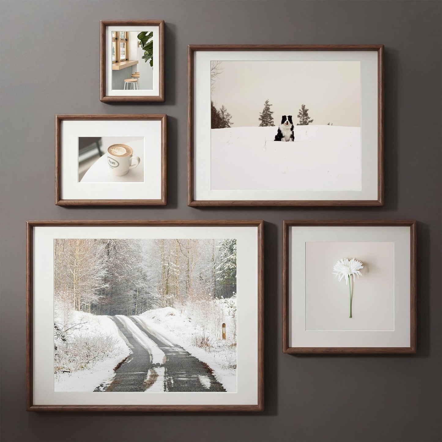 9x12 Picture Frame, USA-Sourced Natural Walnut Wood Photo Frame with Tempered Glass, Handcrafted Rounded Corner 9 x 12 Wooden Frame Matted to 6x8 Photos, Wall or Tabletop Display