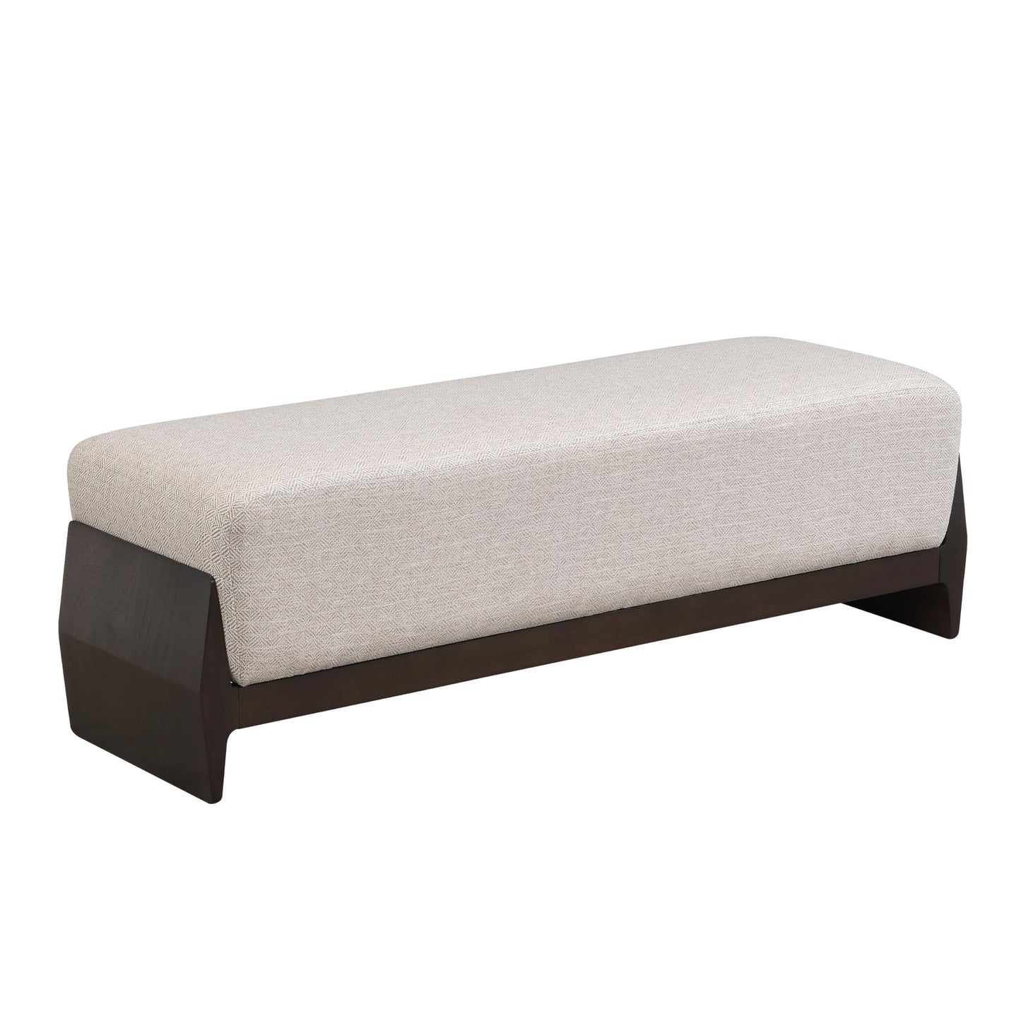 Christopher Knight Home Kingen 55'' Linen Fabric Upholstered End of Bed Ottoman, Wooden Living Room Ottoman Bench with Thick Soft Cushions, Long Entryway Bench, Long Seating for Bedroom, Brown + Beige