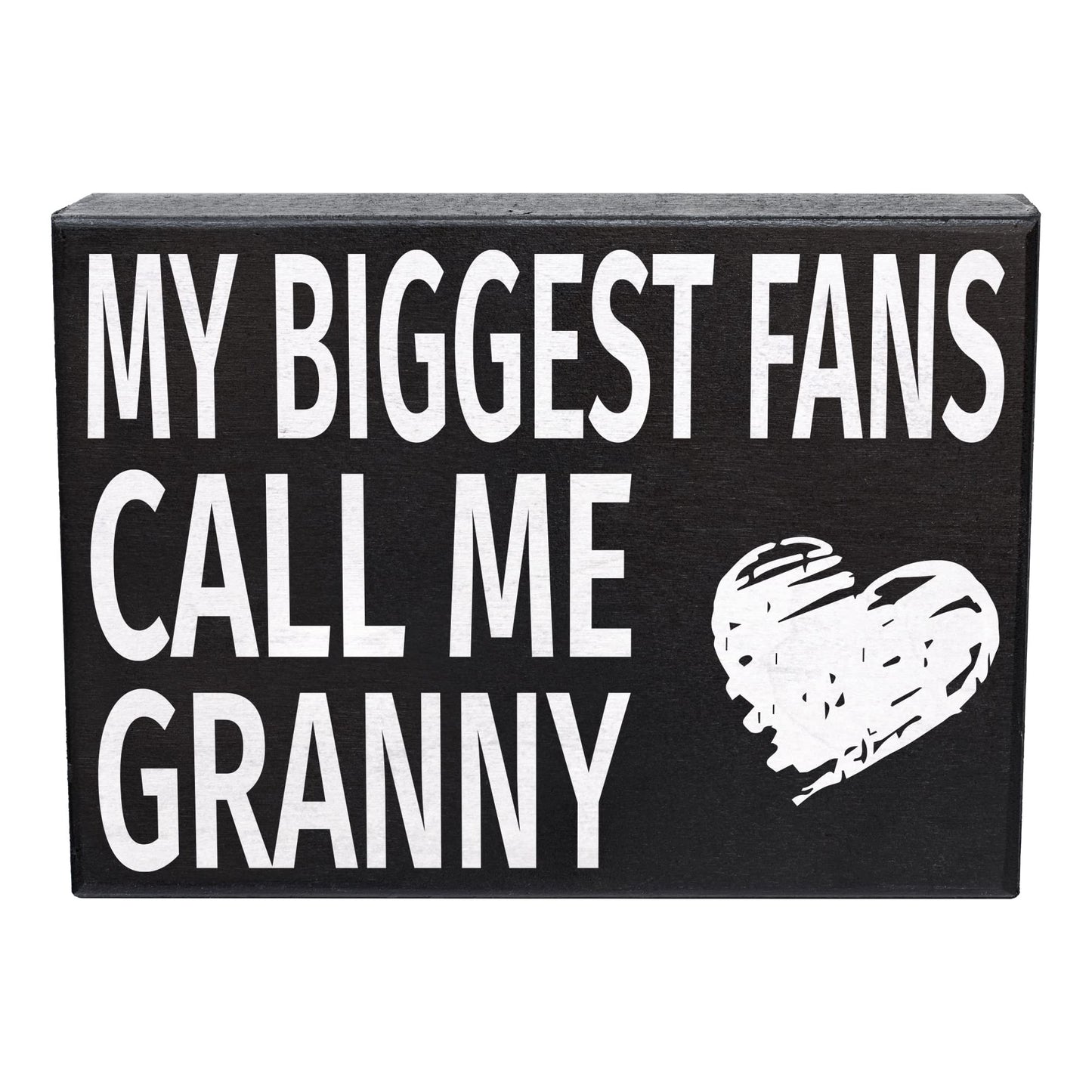 My Biggest Fans Call Me Granny Wooden Sign - Granny Gifts, Sentimental Wall and Shelf Decor for Grandmothers, Made in USA
