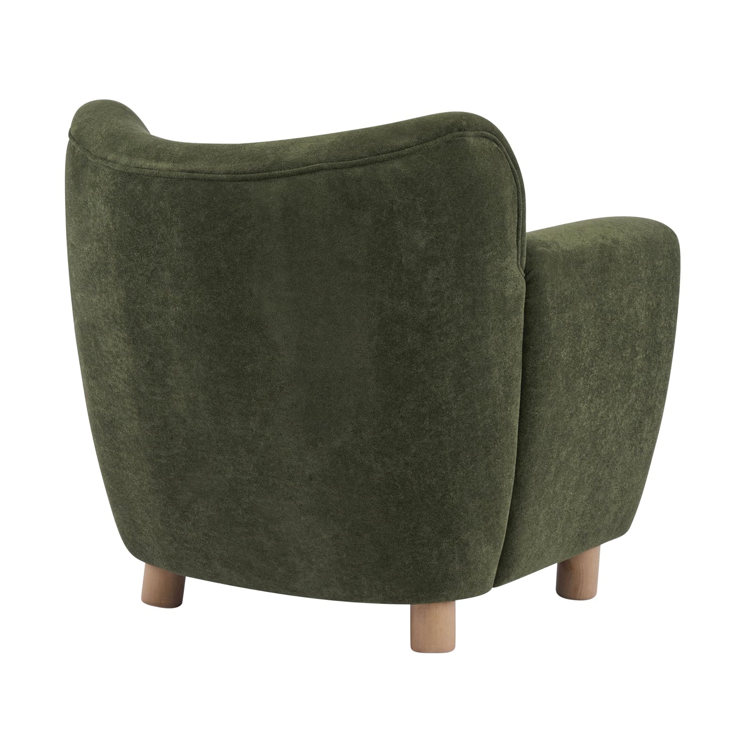 Christopher Knight Home Beba Low Profile Wingback Accent Chair Set of 2, Velvet Club Chair, Bedroom Comfy Reading Chair, Wooden Living Room Single Lounge Sofa, Olive Green