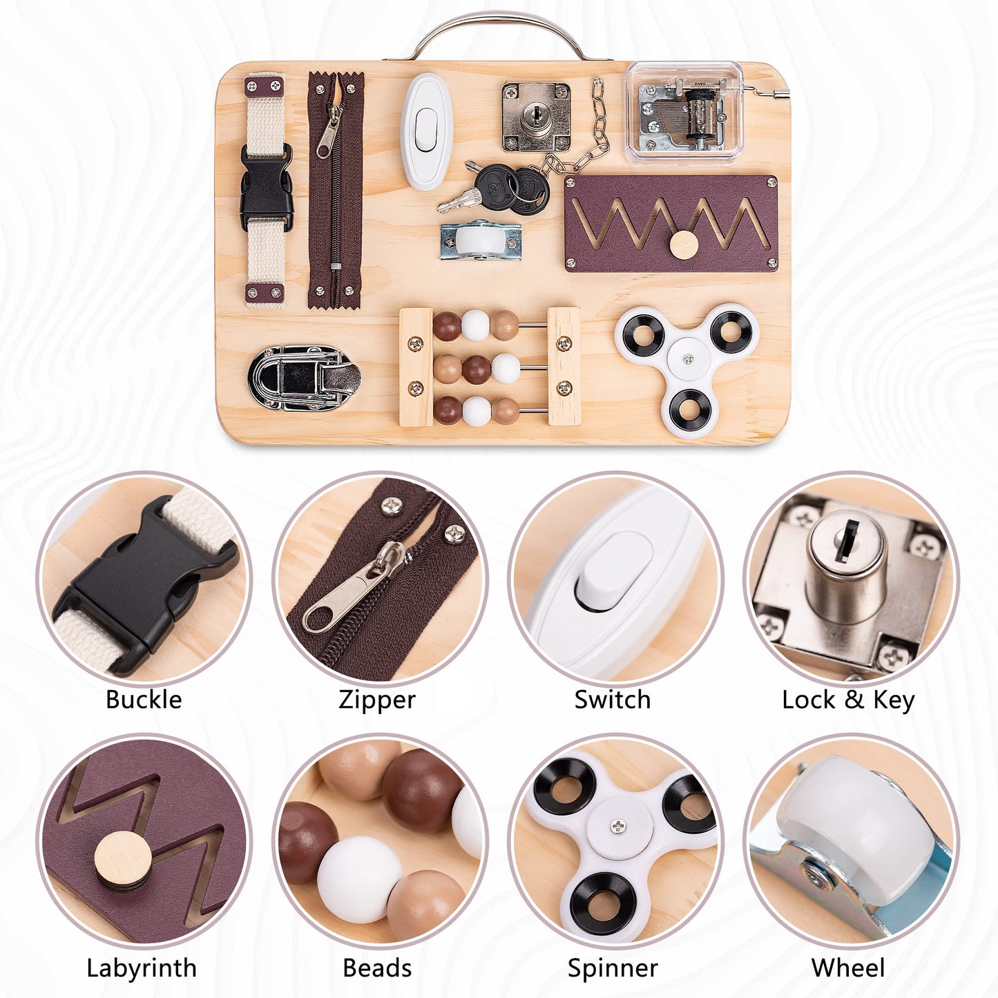 Assistex Fidget Busy Board for Adults with Dementia - Calming Activities and Games for Seniors Sensory Mat with Guide Book - Assistance Products Elderly Patients - Gift Toys for People with Alzheimers