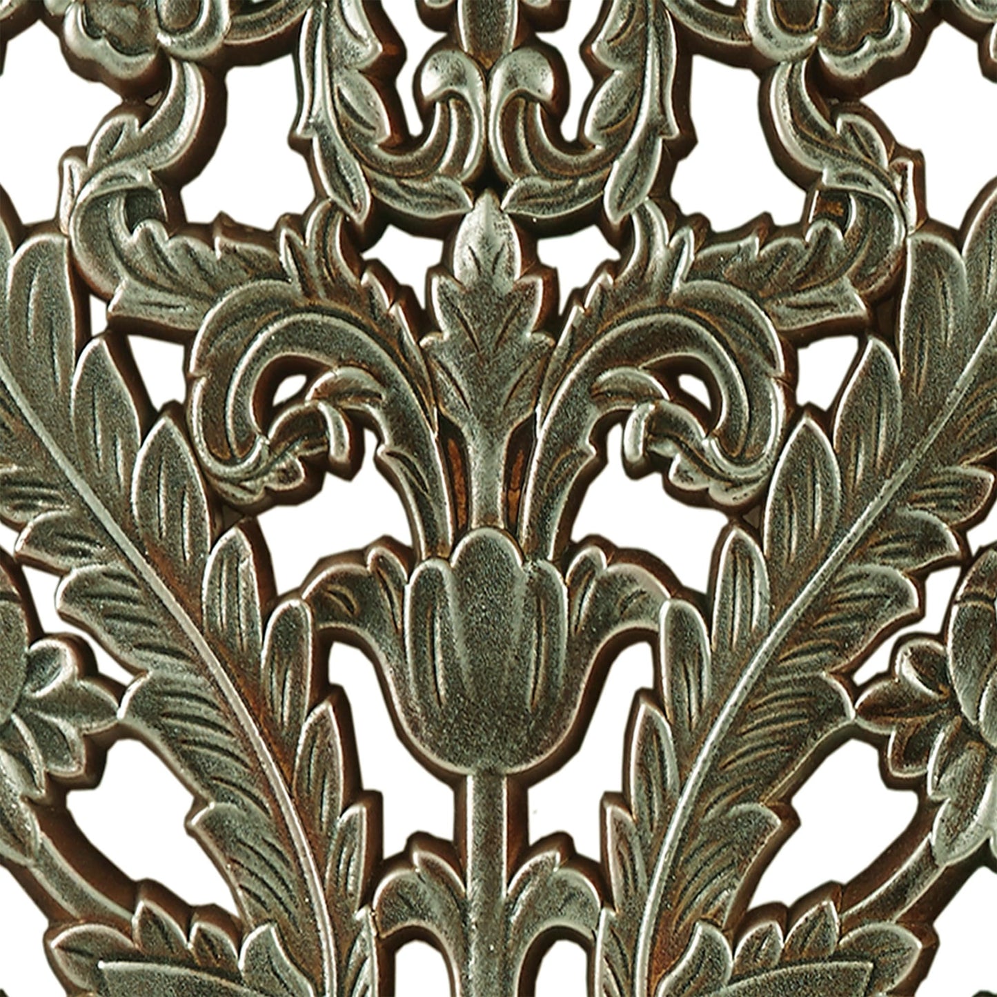 Madison Park Carved Wood Wall Art 2 Piece, Floral Wooden Carving Wall Decor, Blue Wall Art Living Room Bedroom, Copper Embellished Boho, Ready to Hang, 15.75"W x 31.5"L, Patina Blue