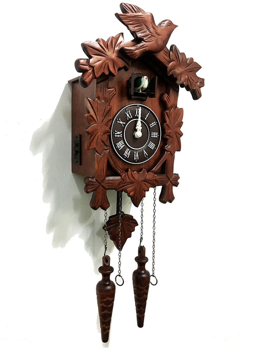 Rylai Vintage Cuckoo Clock Handcrafted Wooden Wall Clock for Home Décor