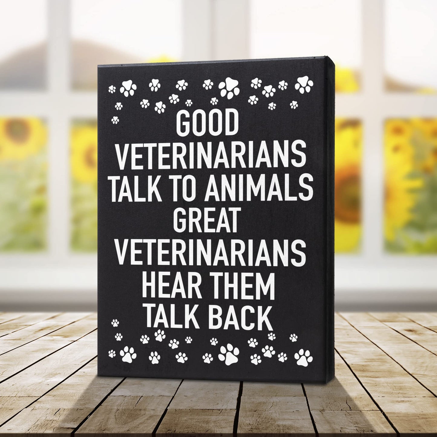 JennyGems Veterinarian Gifts, Good Veterinarians Talk To Animals Great Veterinarians Hear Them Talk Back Wooden Sign, Shelf or Wall Hanging