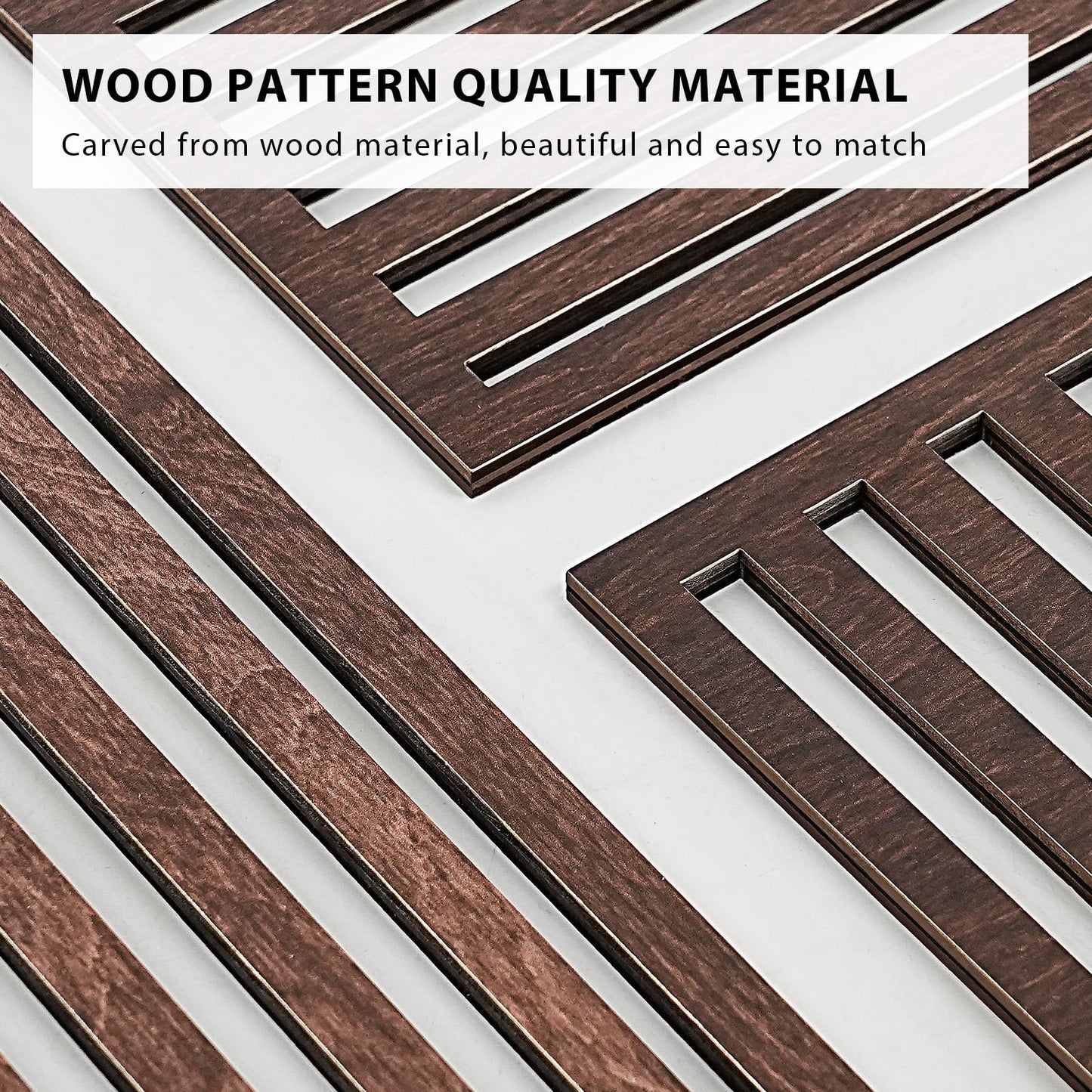 VIYYIEA Boho Solid Wood Carved Wall Art Set of 3, Geometric Minimalist Wooden Home Decor Panels, Handcrafted Solid Wood Wall Hanging for Living Room Bedroom Hallway, 16 x 8 Inch Each (Geometry I)