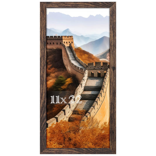 Picrit 11x22 Frame, Photo Frame for Wall Mounting Display, Brown