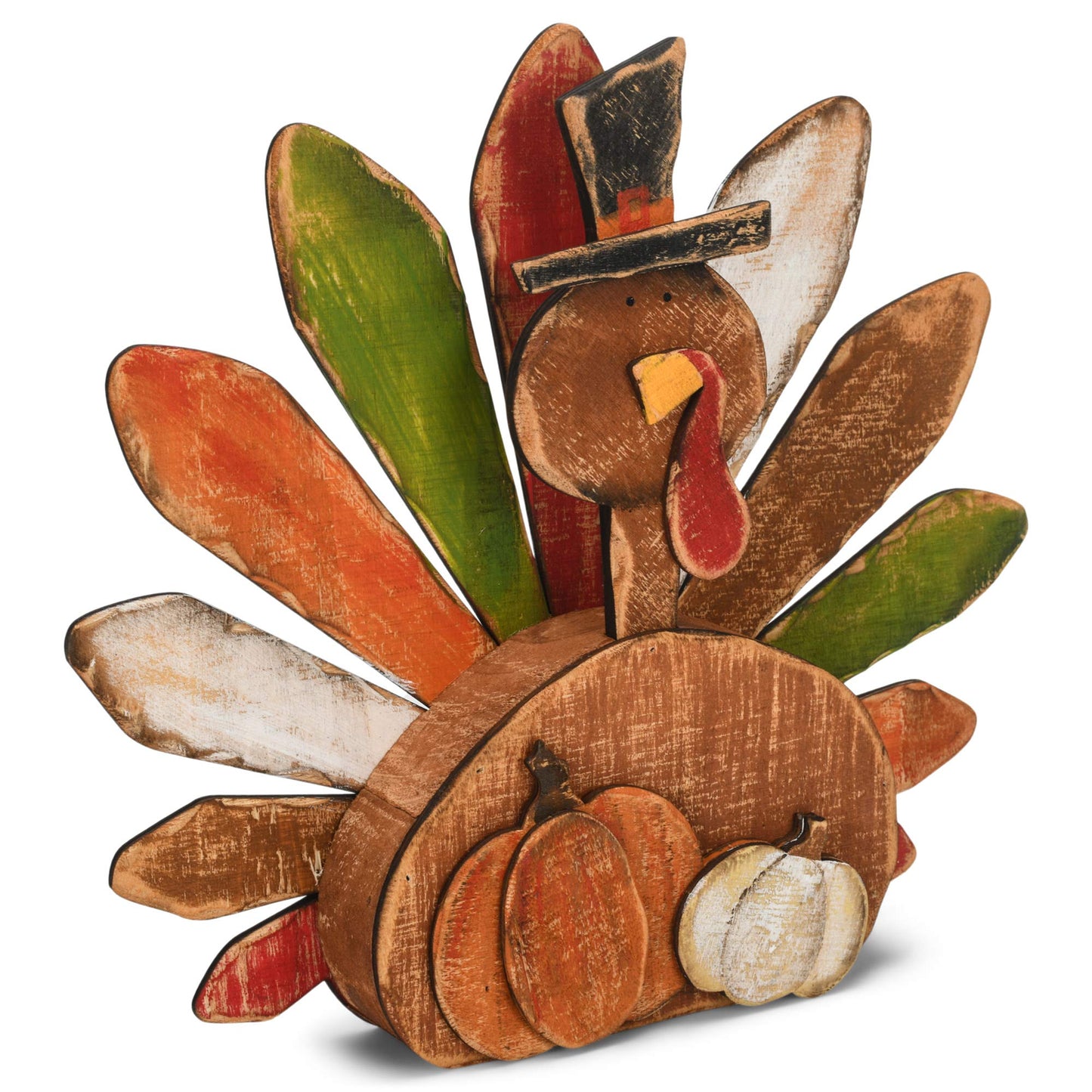 Transpac Rustic Distressed Brown Turkey 12.5 x 14 Wood Decorative Tabletop Figurine