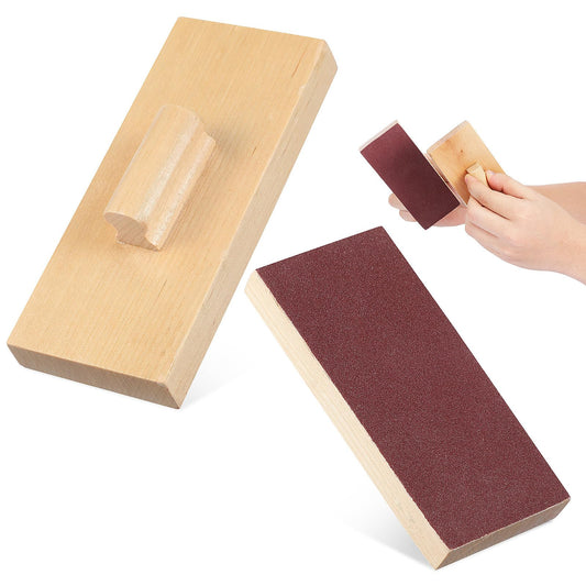 Totority Wooden Sand Blocks 2 Pack Kids Percussion Toy for Rhythm Training Musical Instrument Toy with Sandpaper Surface Hand-Held Wooden Block for Kindergarten Music Play and Learning